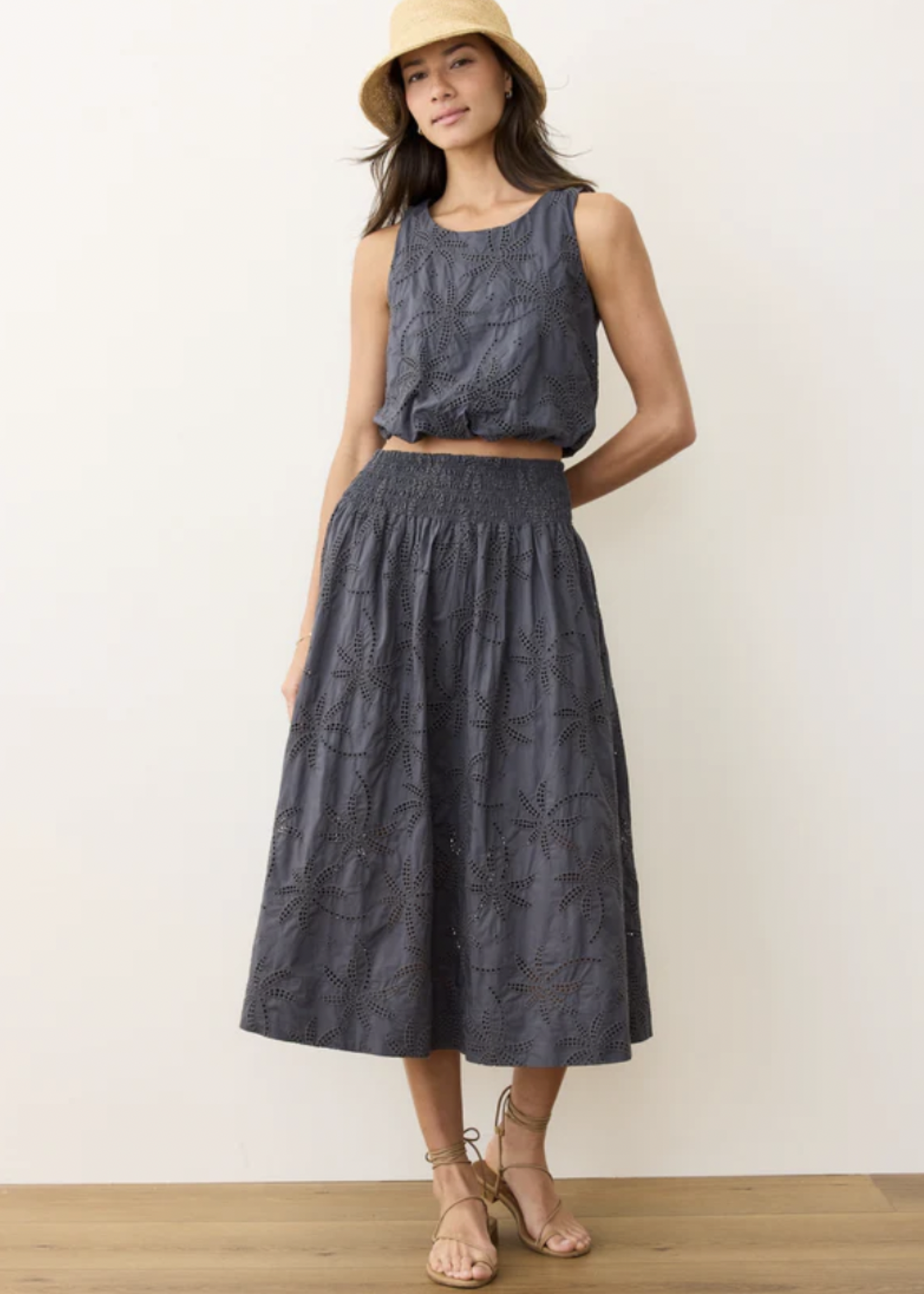MARINE LAYER MARINE LAYER BEA EYELET MIDI SKIRT