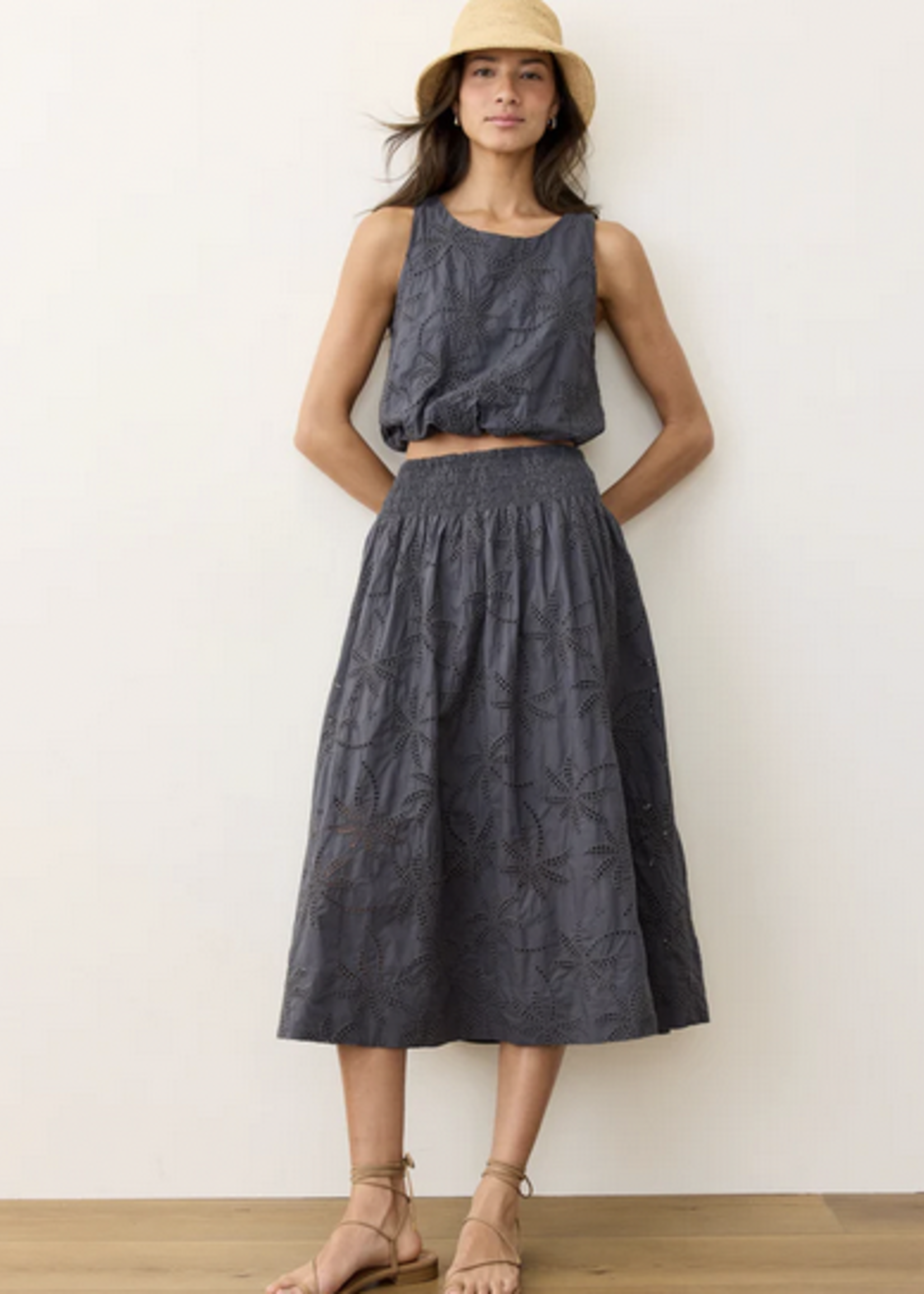 MARINE LAYER MARINE LAYER BEA EYELET MIDI SKIRT