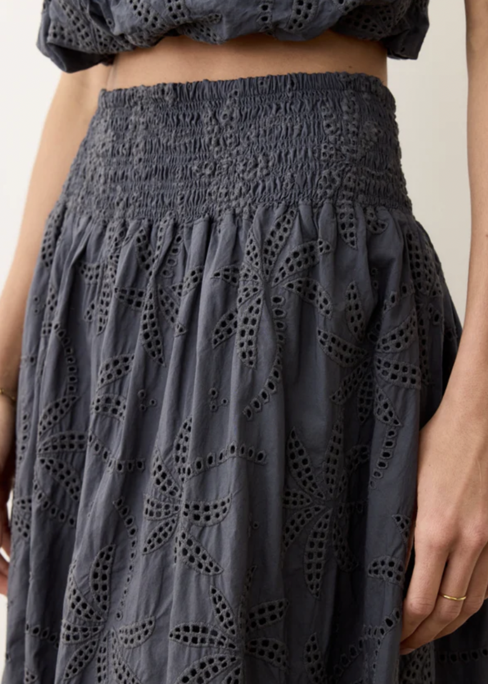 MARINE LAYER MARINE LAYER BEA EYELET MIDI SKIRT