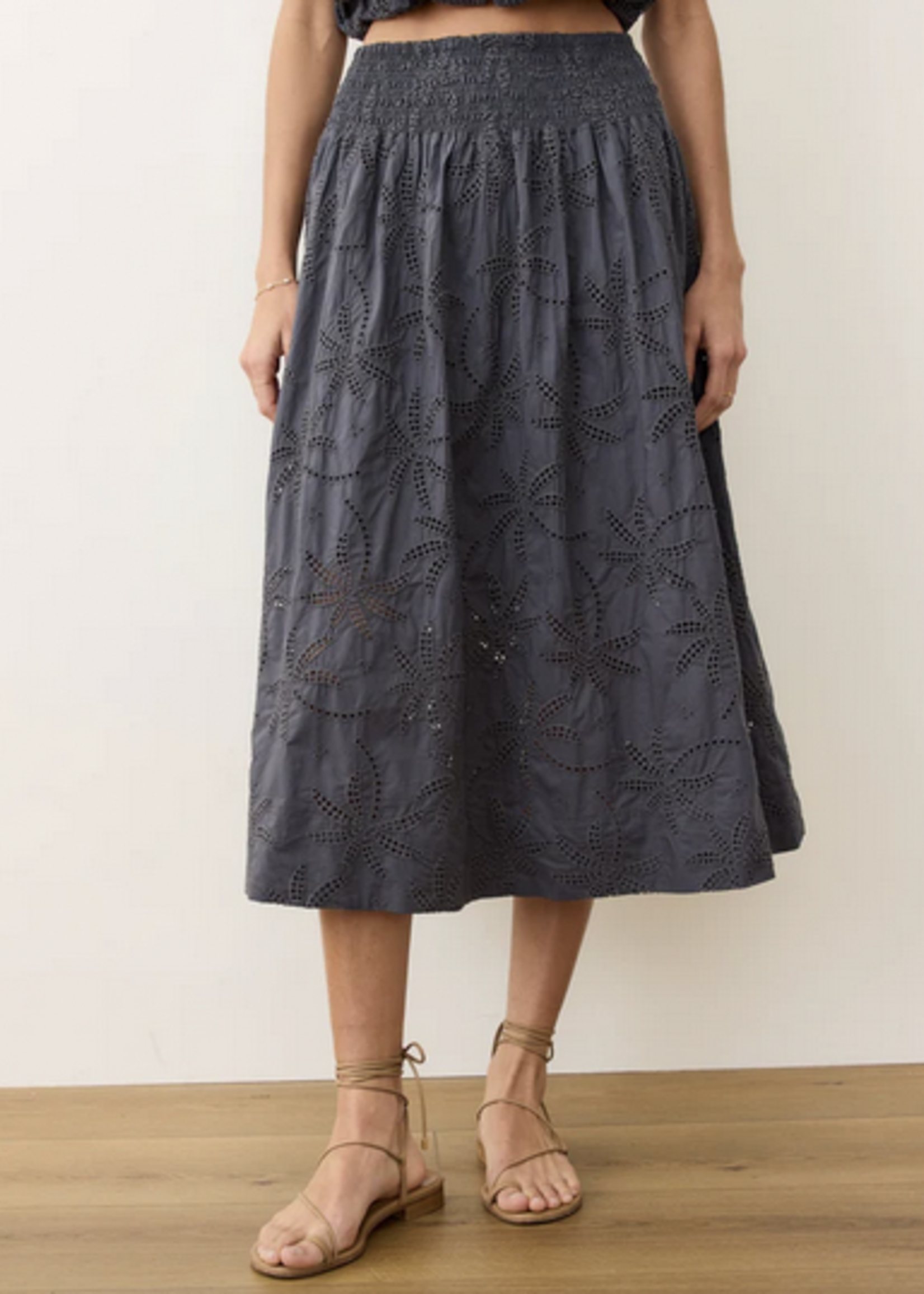 MARINE LAYER MARINE LAYER BEA EYELET MIDI SKIRT