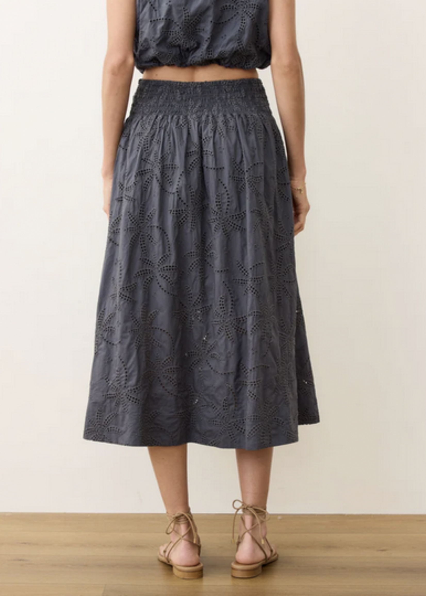 MARINE LAYER MARINE LAYER BEA EYELET MIDI SKIRT