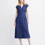 SELF CONTRAST SELF CONTRAST JAMILA BUTTON FRONT MIDI DRESS