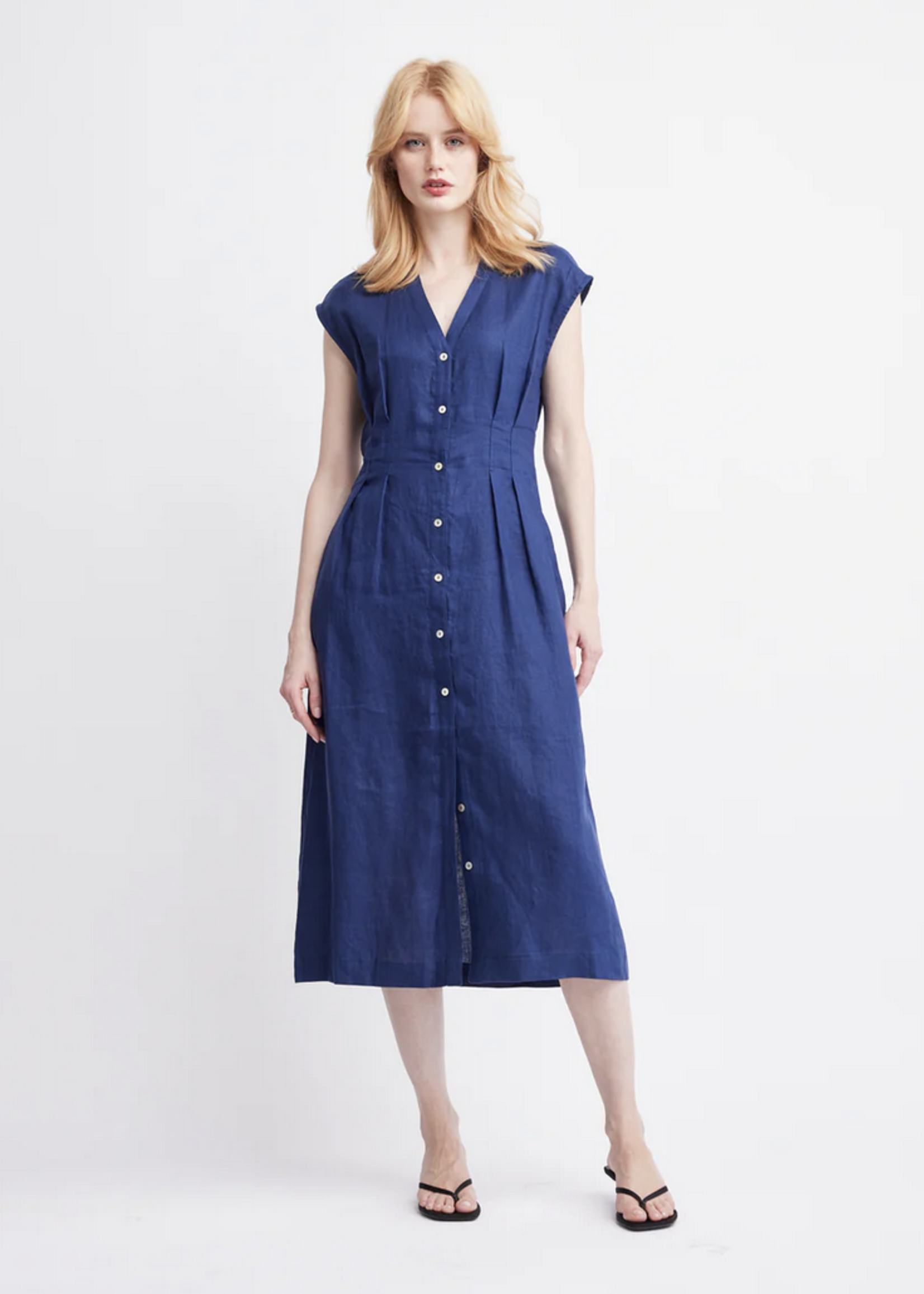 SELF CONTRAST SELF CONTRAST JAMILA BUTTON FRONT MIDI DRESS