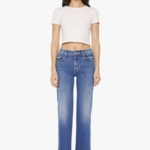 MOTHER MOTHER MID RISE RAMBLER ZIP ANKLE FRAY