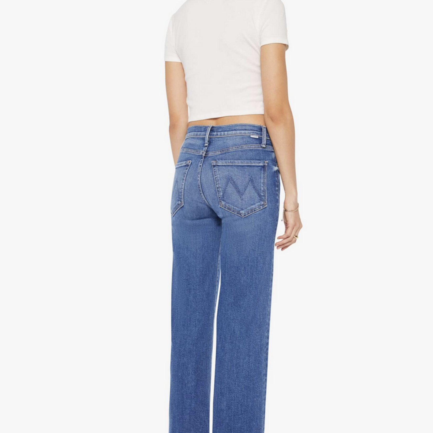 MOTHER MOTHER MID RISE RAMBLER ZIP ANKLE FRAY