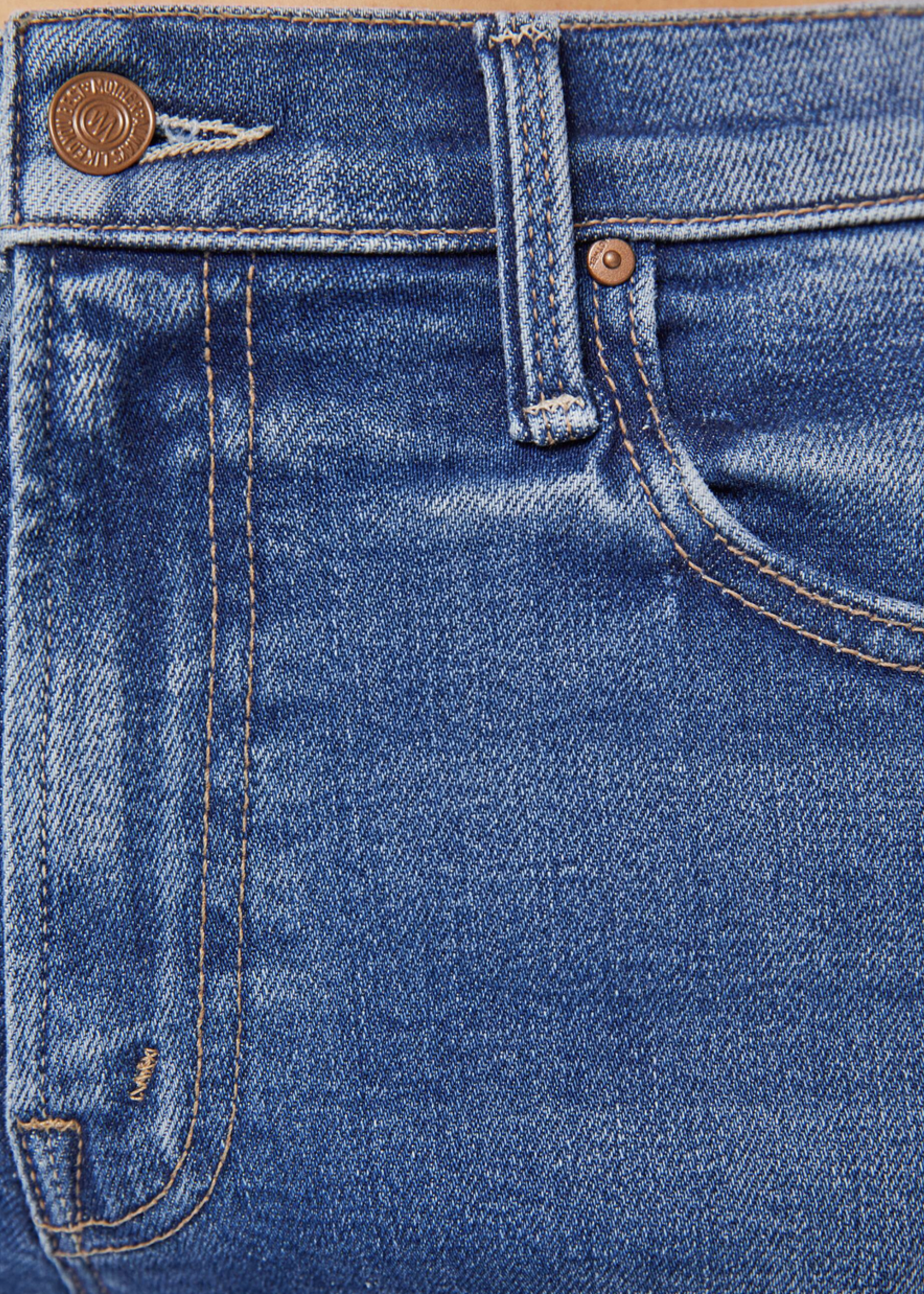 MOTHER MOTHER MID RISE RAMBLER ZIP ANKLE FRAY