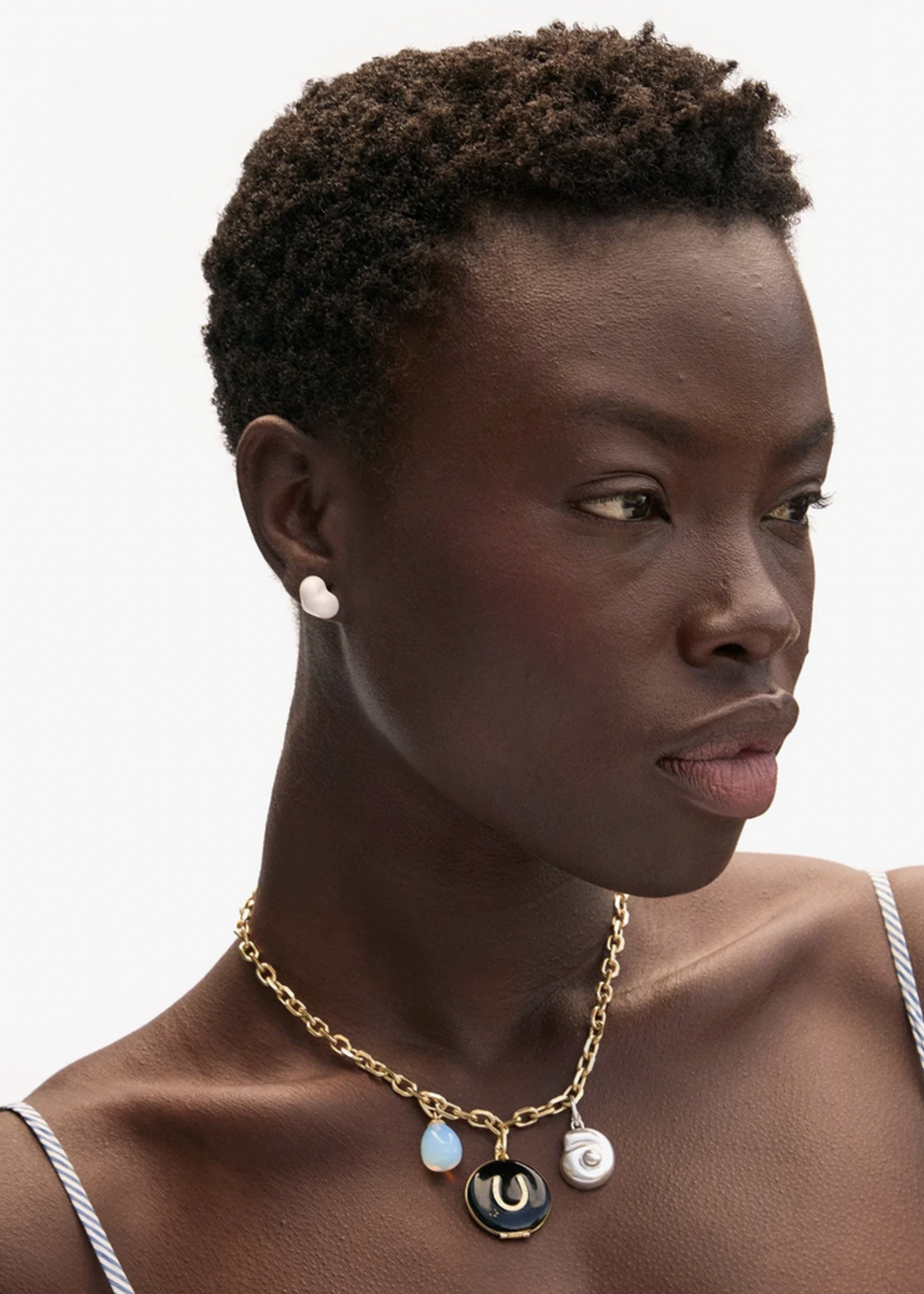 CLARE V. CLARE V. PETIT MYLAR HEART EARRINGS