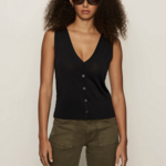 SANCTUARY SANCTUARY KNITTED BUTTON FRONT TANK