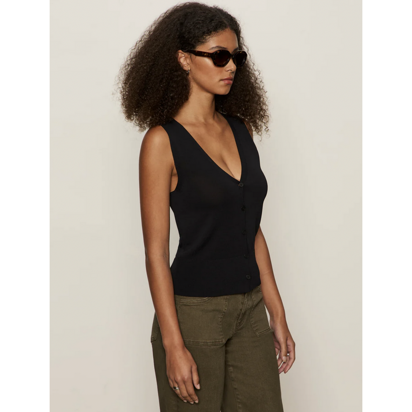 SANCTUARY SANCTUARY KNITTED BUTTON FRONT TANK