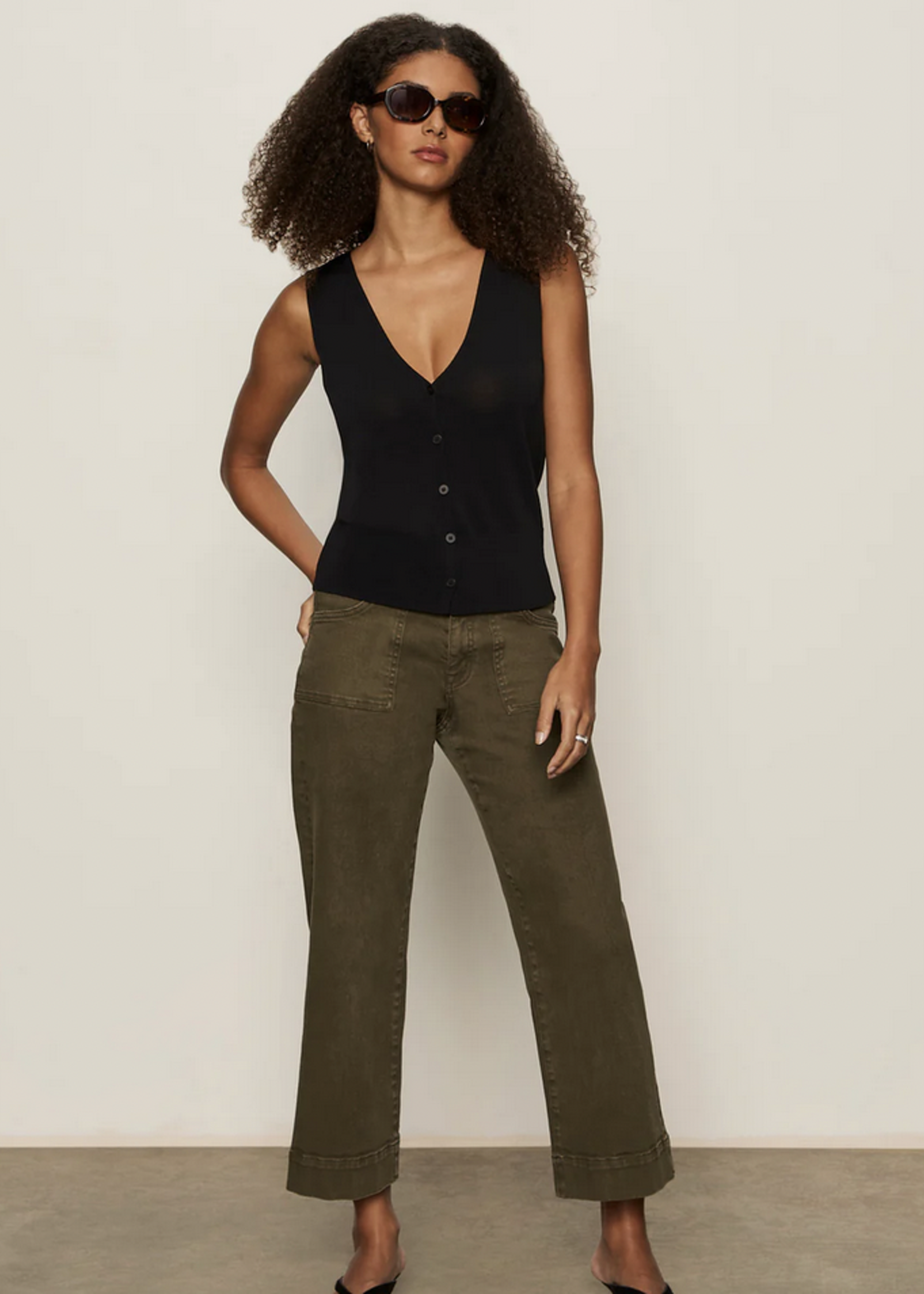 SANCTUARY SANCTUARY KNITTED BUTTON FRONT TANK