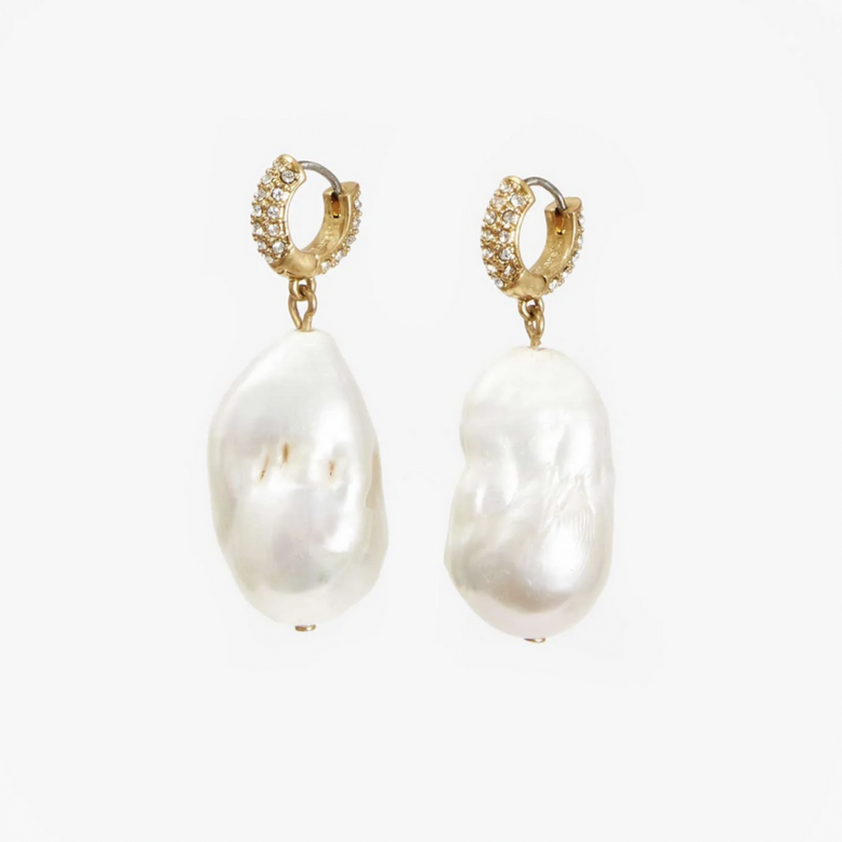 CLARE V. CLARE V. BAROQUE PEARL PAVE EARRINGS