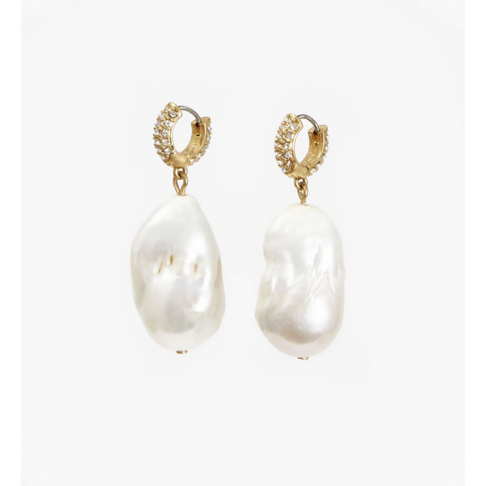 CLARE V. CLARE V. BAROQUE PEARL PAVE EARRINGS