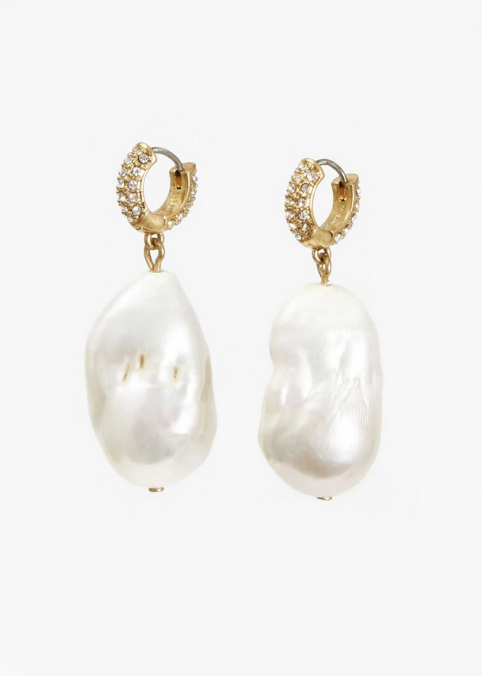 CLARE V. CLARE V. BAROQUE PEARL PAVE EARRINGS