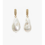 CLARE V. CLARE V. BAROQUE PEARL PAVE EARRINGS