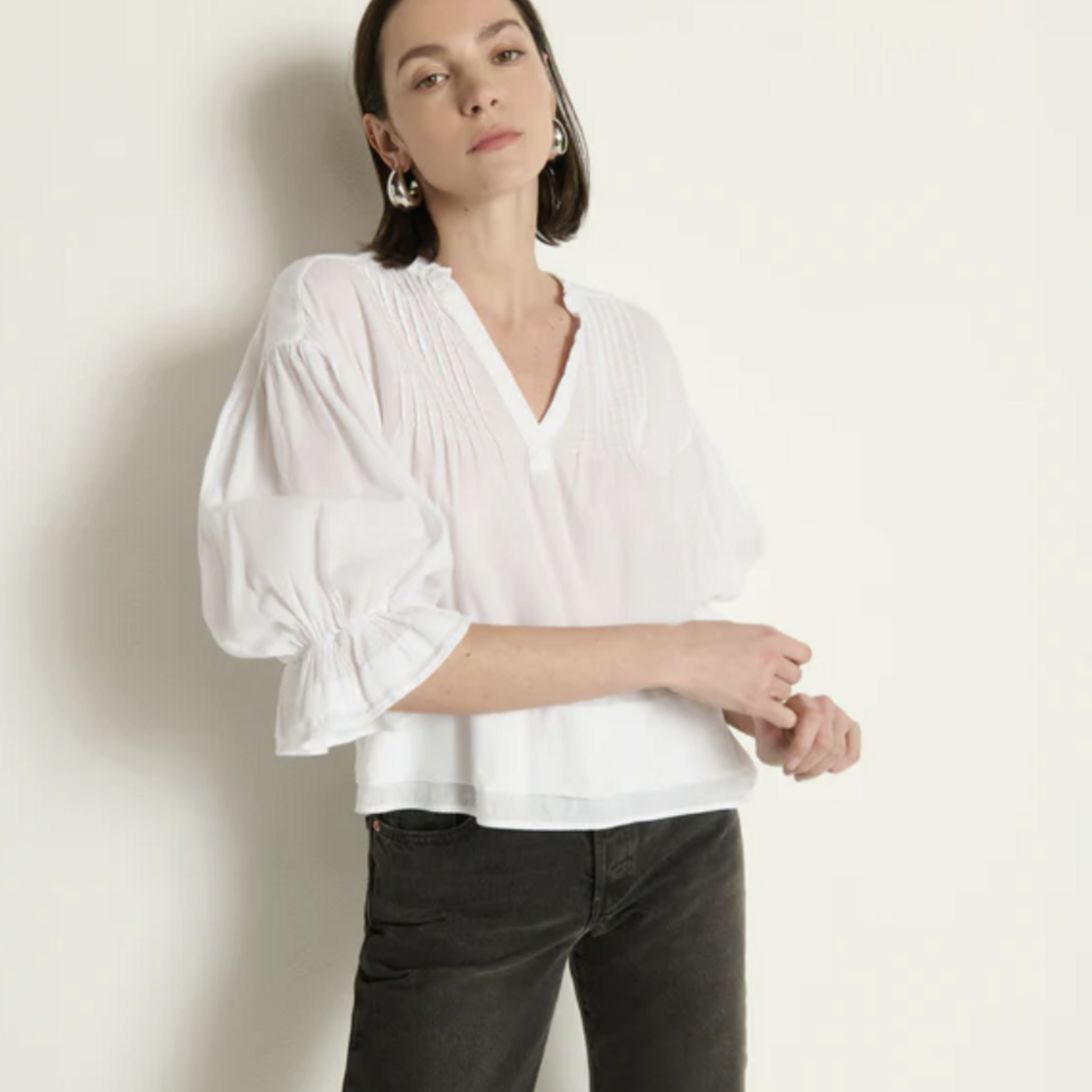 NATION LTD NATION SCARLET PINTUCK BLOUSE