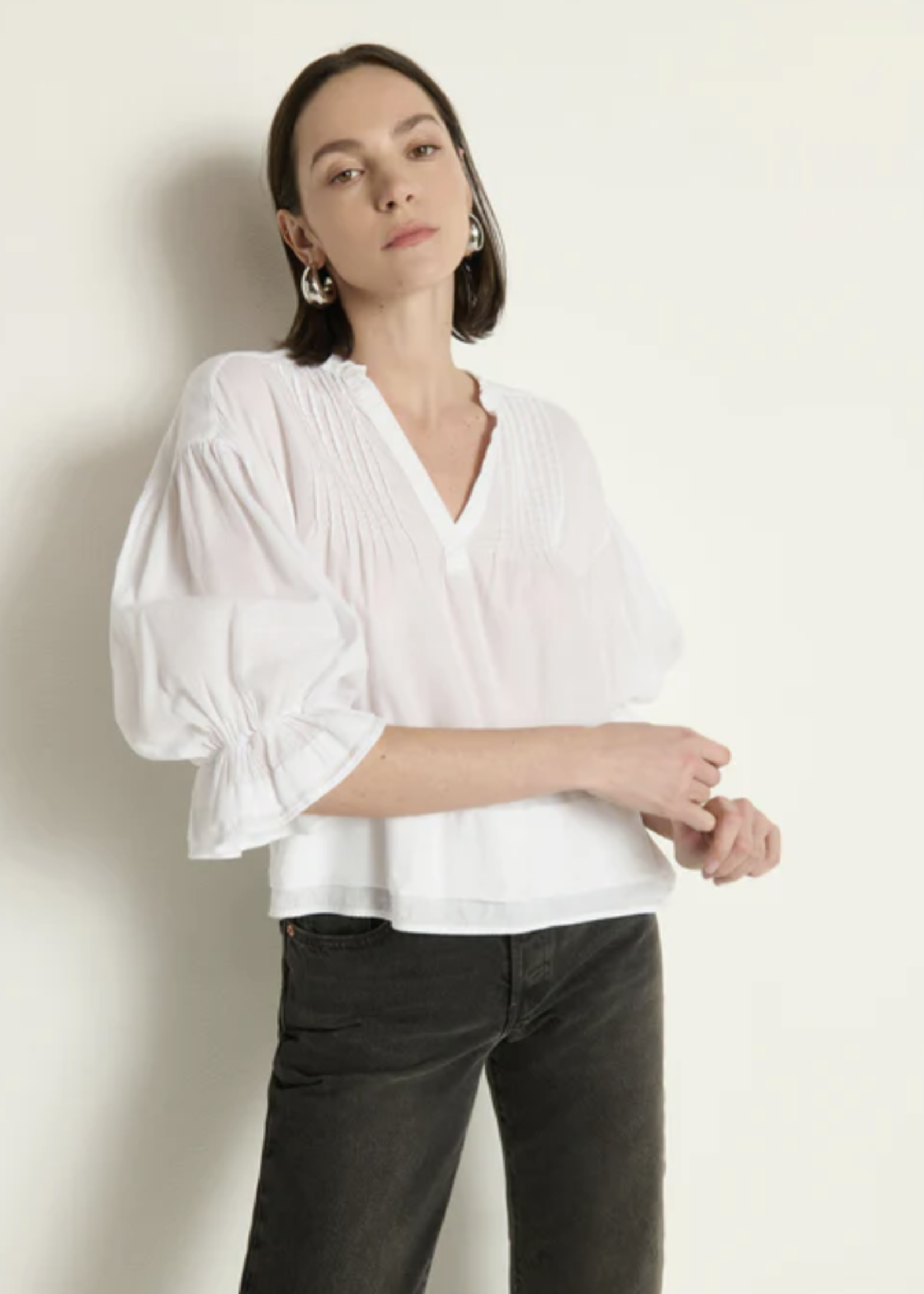 NATION LTD NATION SCARLET PINTUCK BLOUSE