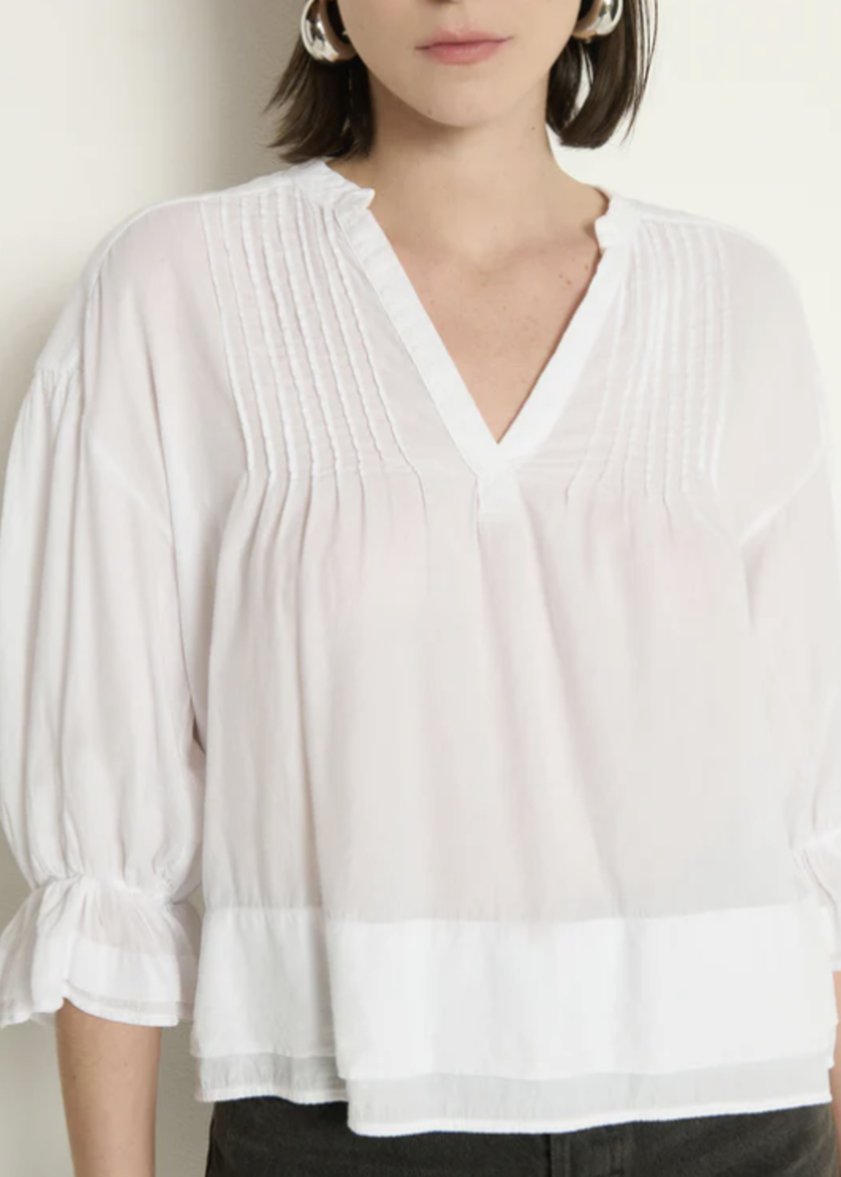 NATION LTD NATION SCARLET PINTUCK BLOUSE