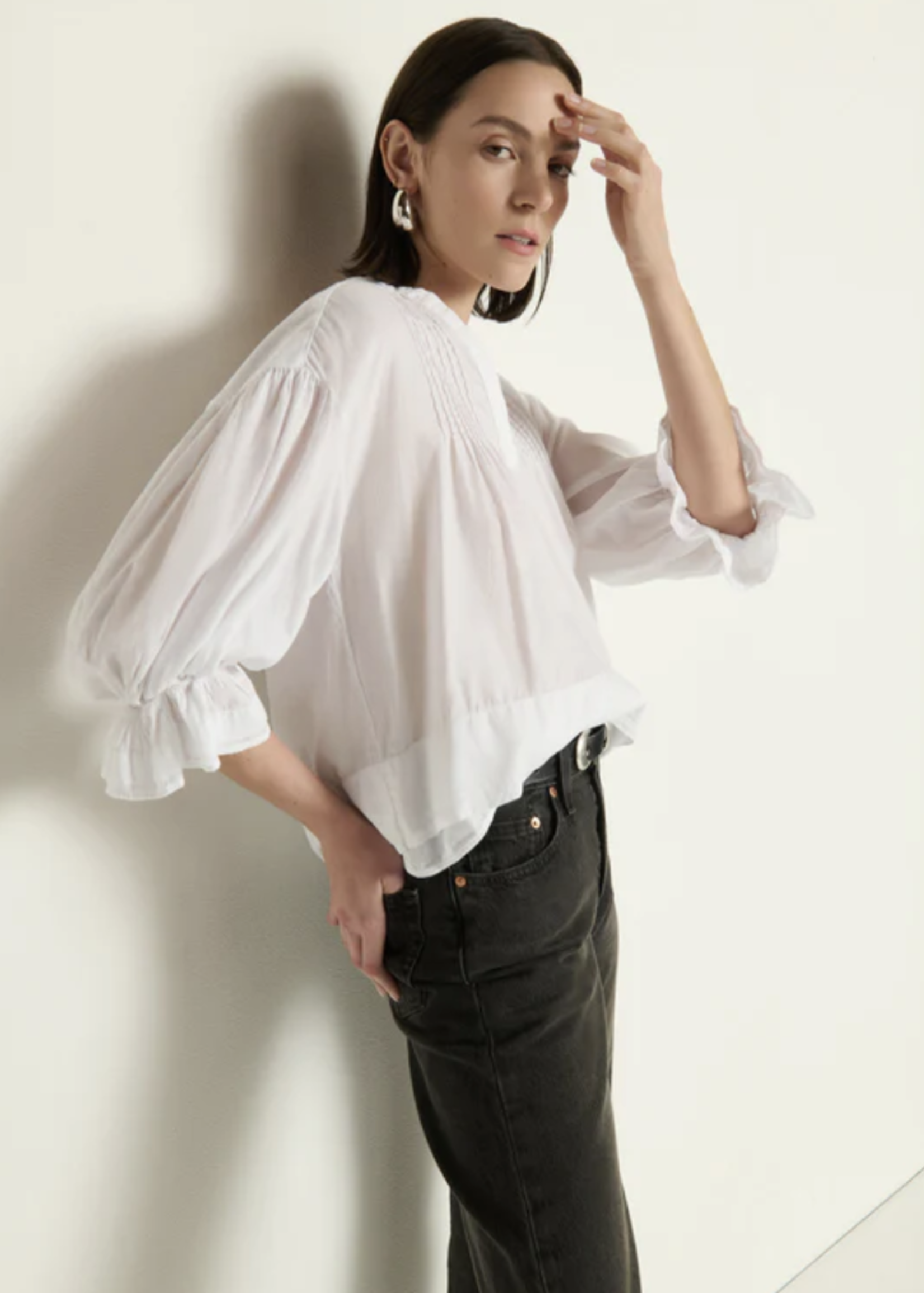 NATION LTD NATION SCARLET PINTUCK BLOUSE