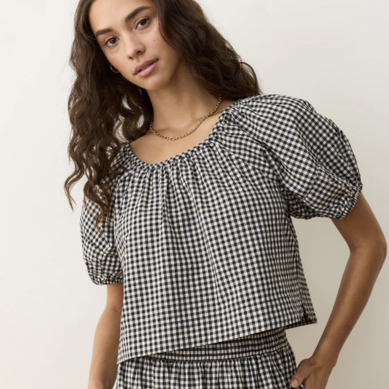 MARINE LAYER MARINE LAYER GIA POPLIN BLOUSE