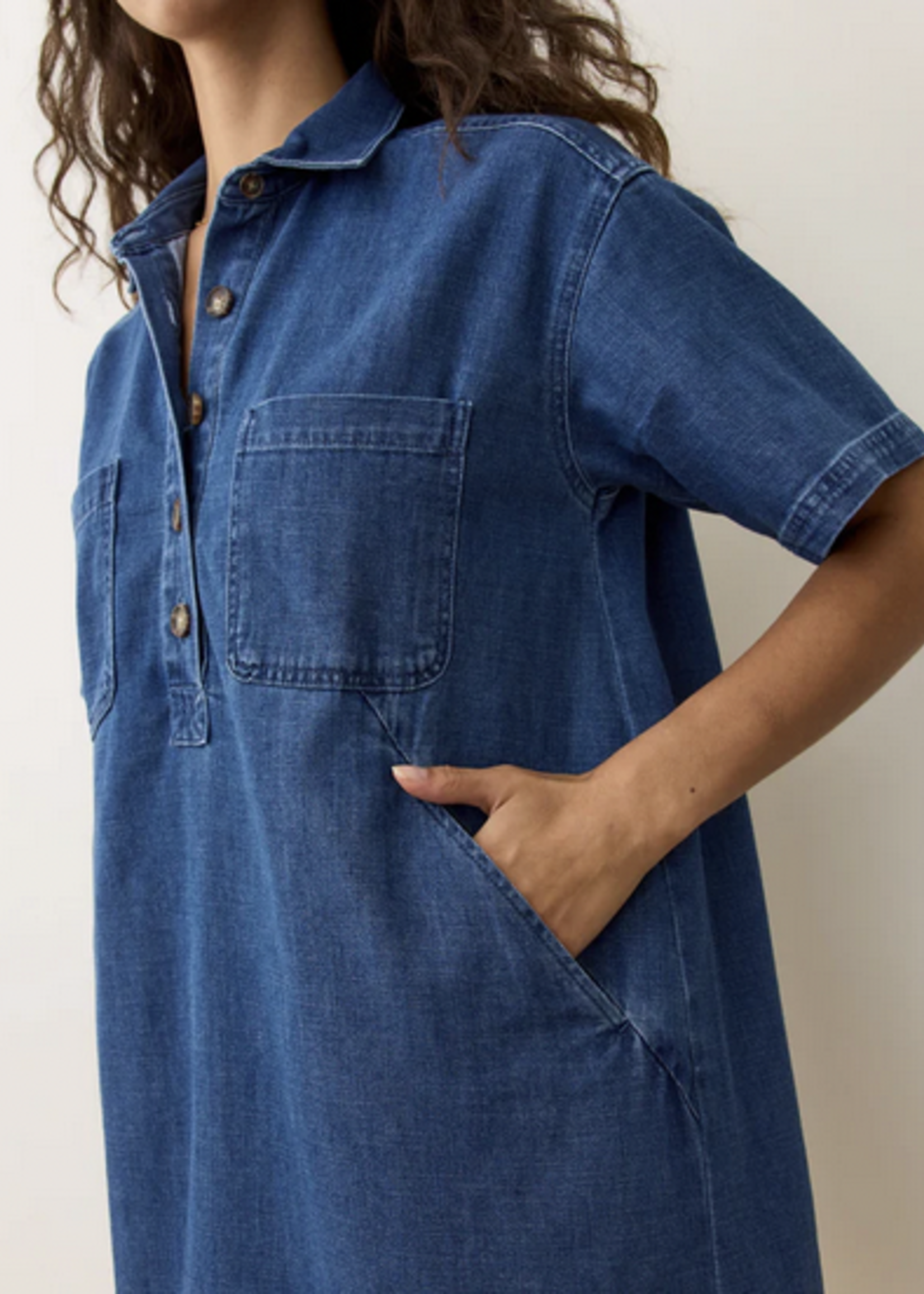 MARINE LAYER MARINE LAYER LIZA DENIM MINI DRESS