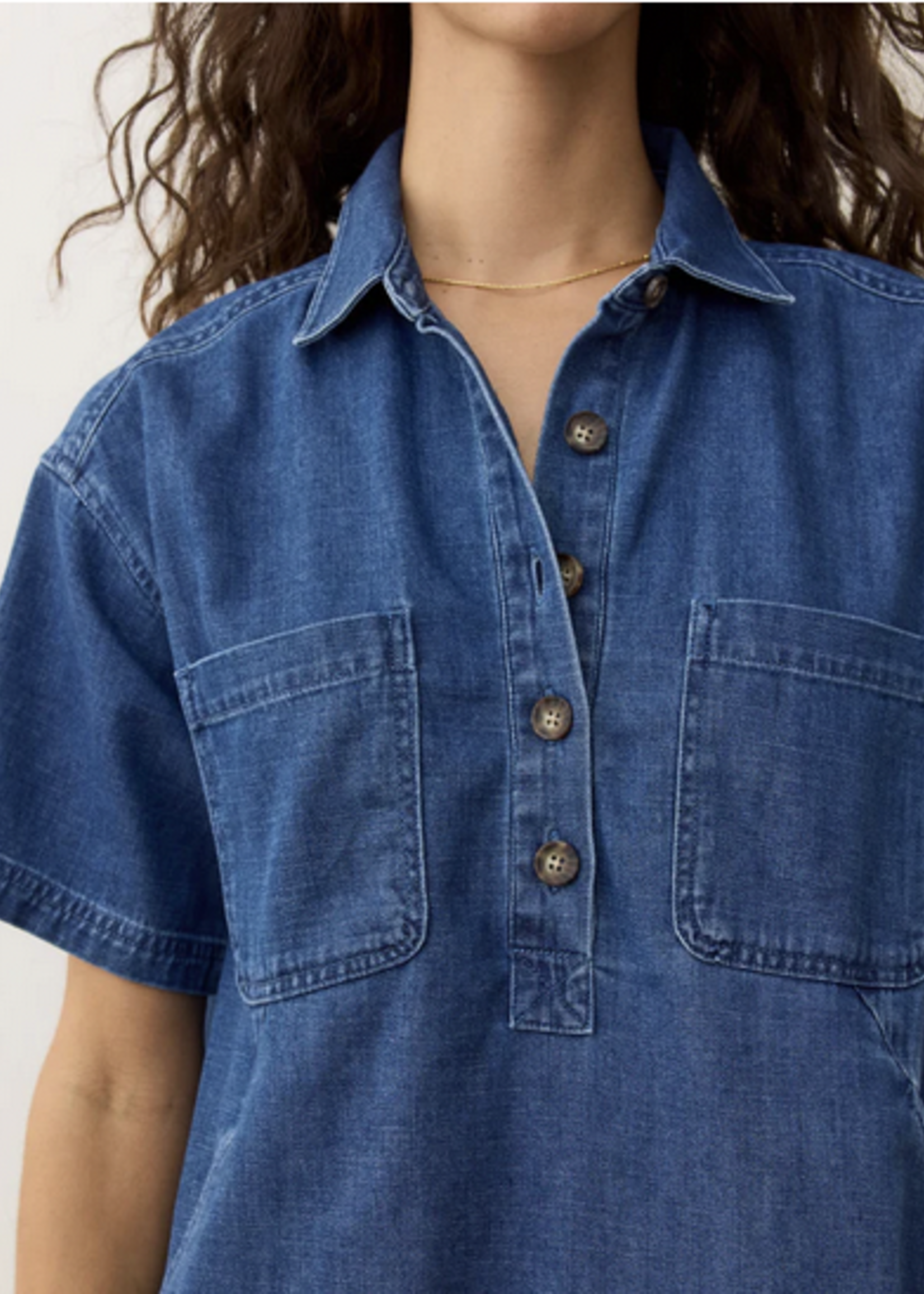 MARINE LAYER MARINE LAYER LIZA DENIM MINI DRESS