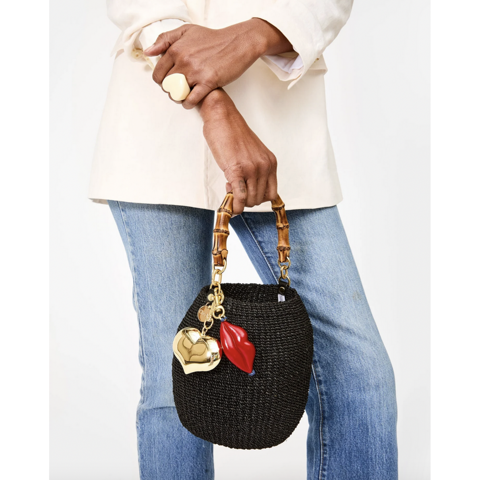 CLARE V. CLARE V. GRAND MYLAR HEART FOB