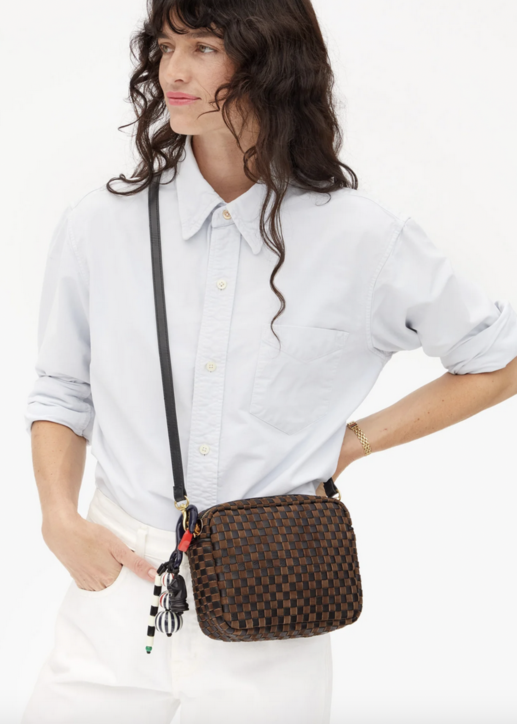 CLARE V. CLARE V. BEADED STRIPE FOB