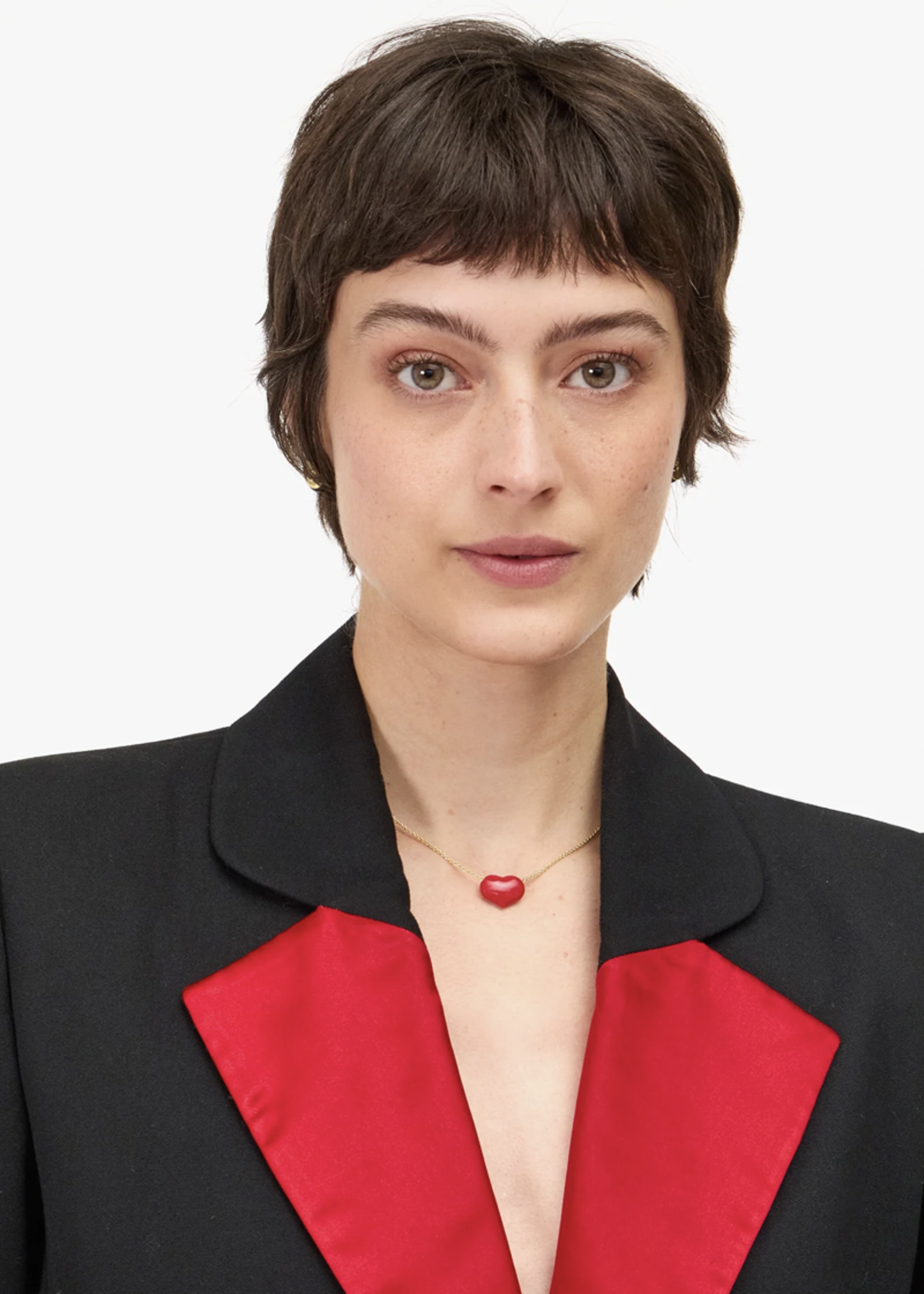 CLARE V. CLARE V. PETITE MYLAR HEART NECKLACE