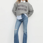 FAVORITE DAUGHTER CROPPED COLLEGIATE SWEATSHIRT