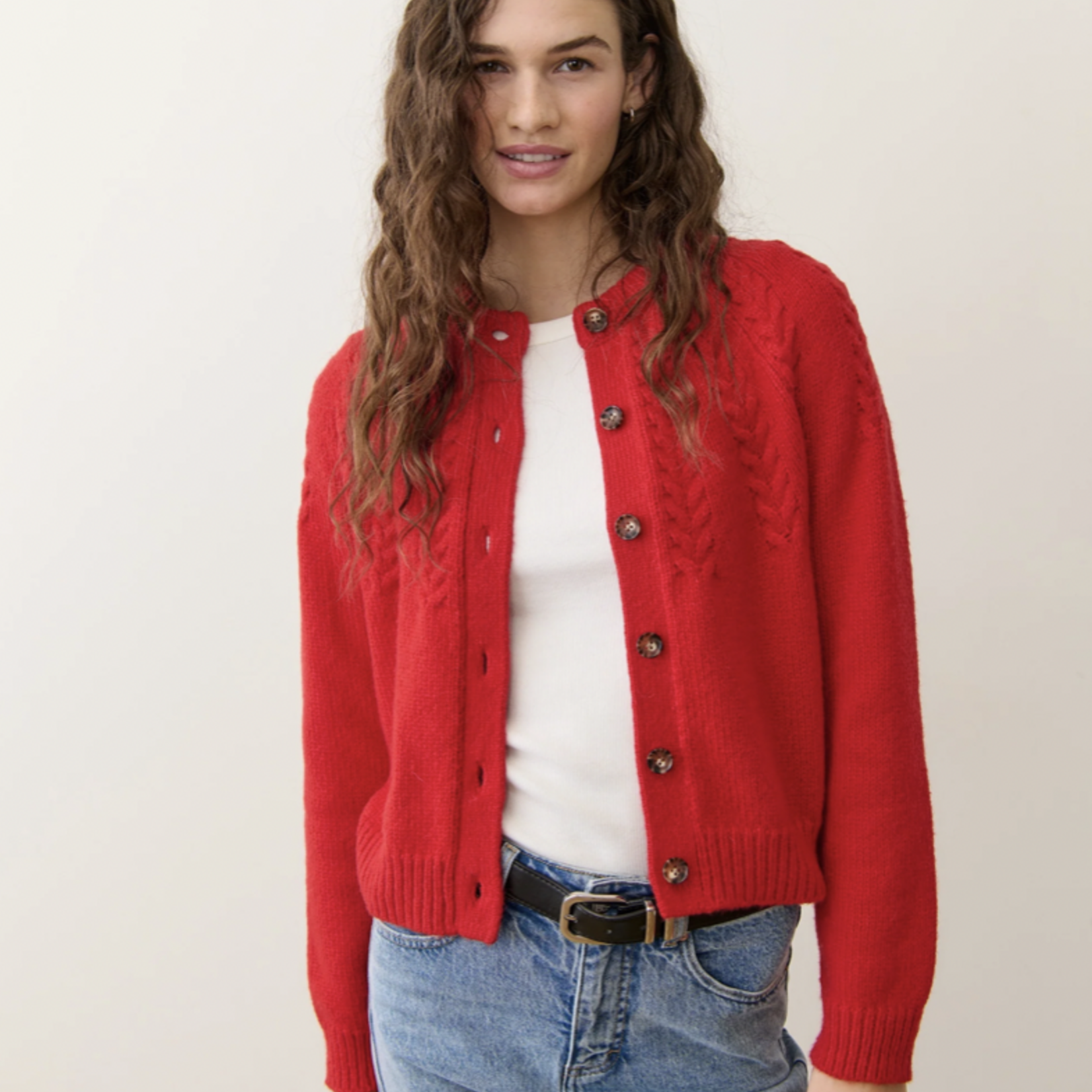 MARINE LAYER MARINE LAYER EVERLY CABLE KNIT CARDIGAN