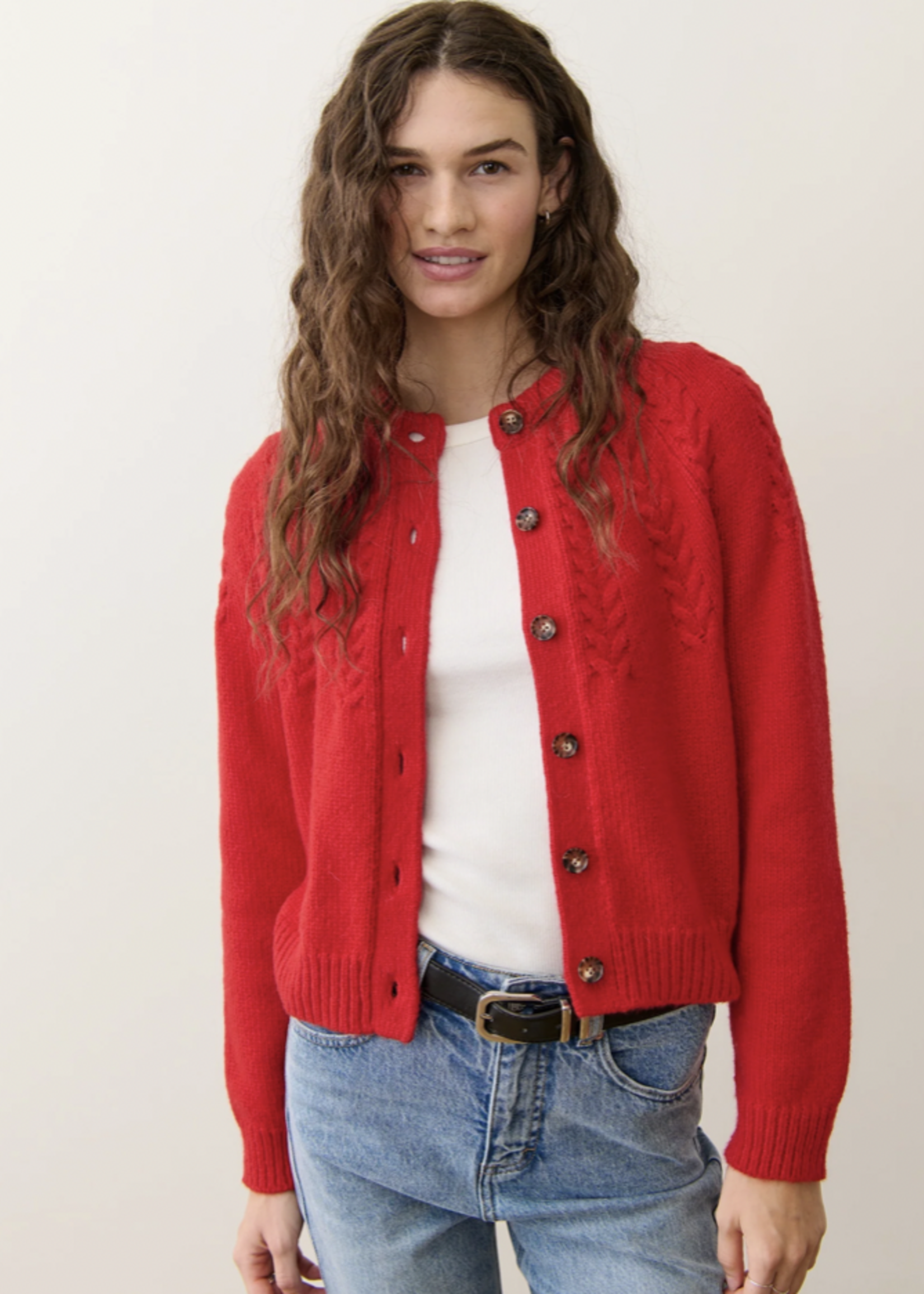 MARINE LAYER MARINE LAYER EVERLY CABLE KNIT CARDIGAN
