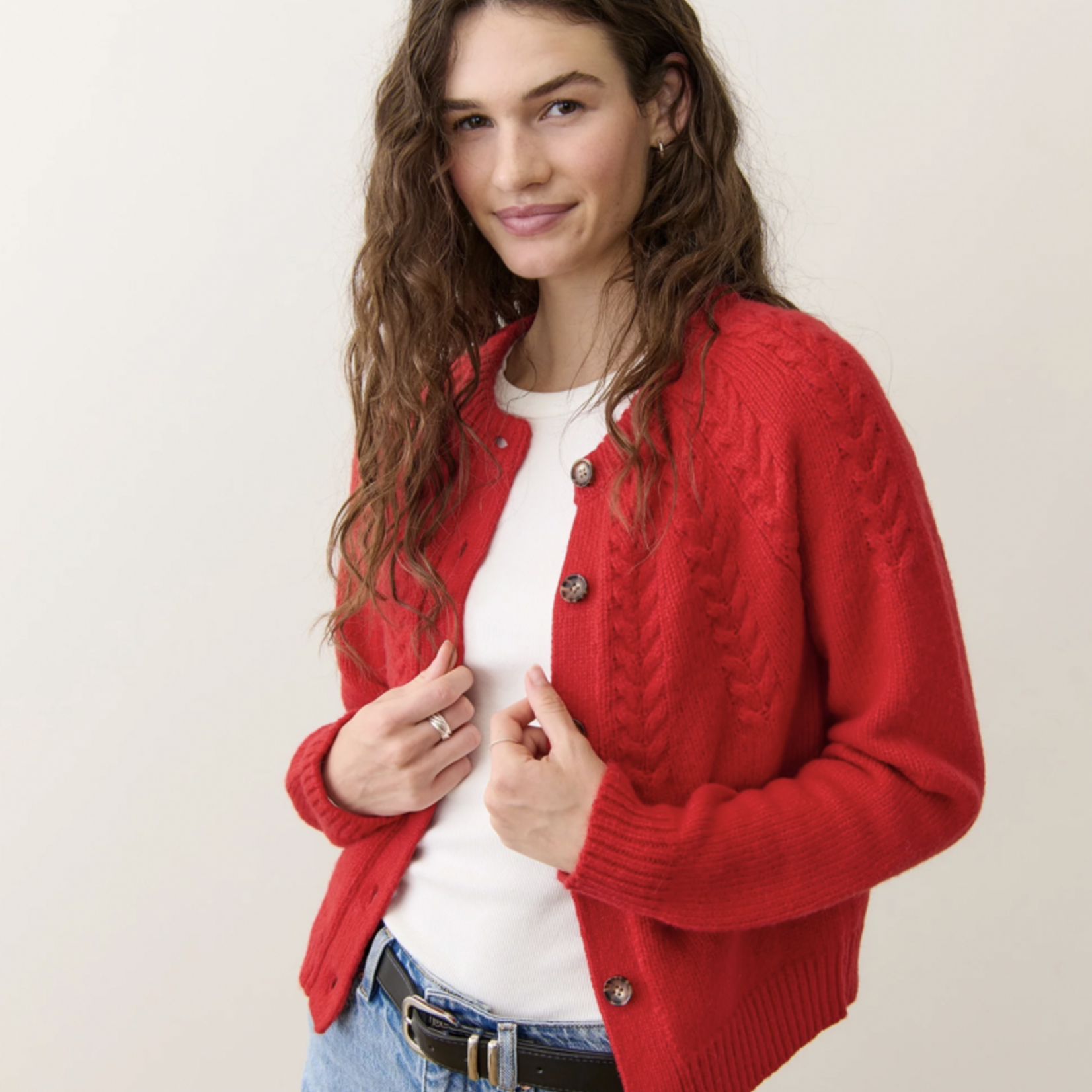 MARINE LAYER MARINE LAYER EVERLY CABLE KNIT CARDIGAN