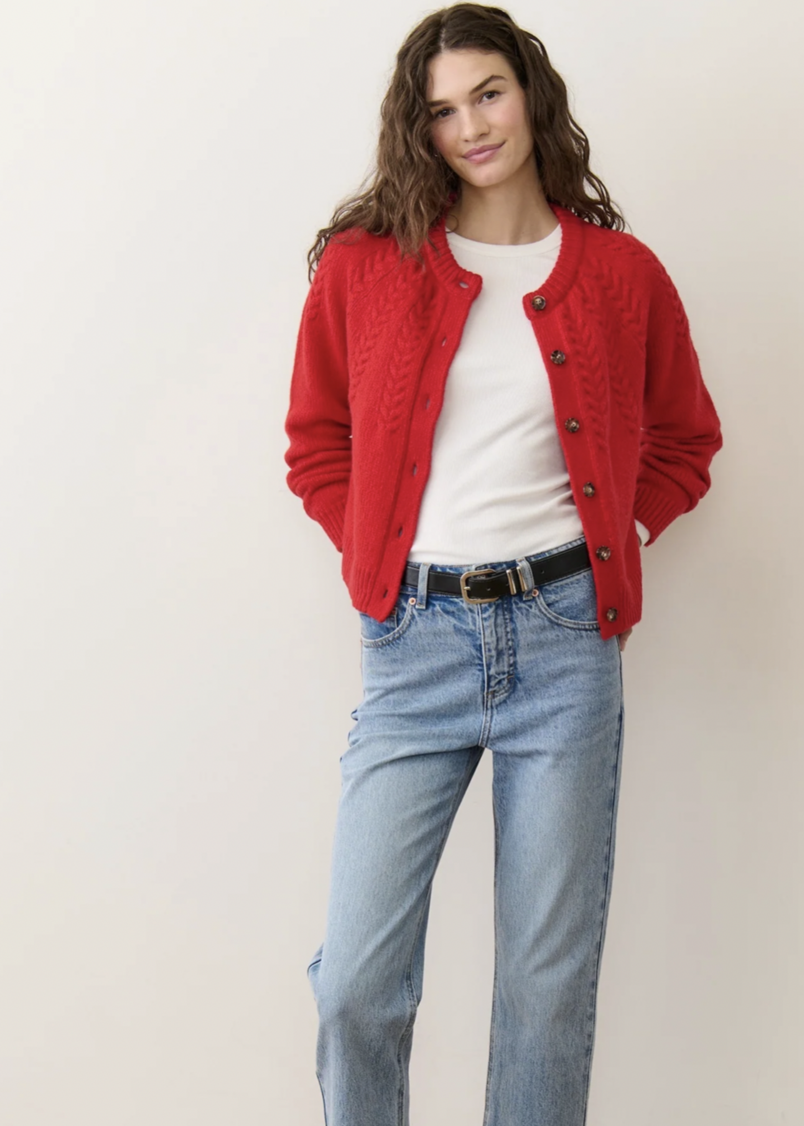 MARINE LAYER MARINE LAYER EVERLY CABLE KNIT CARDIGAN