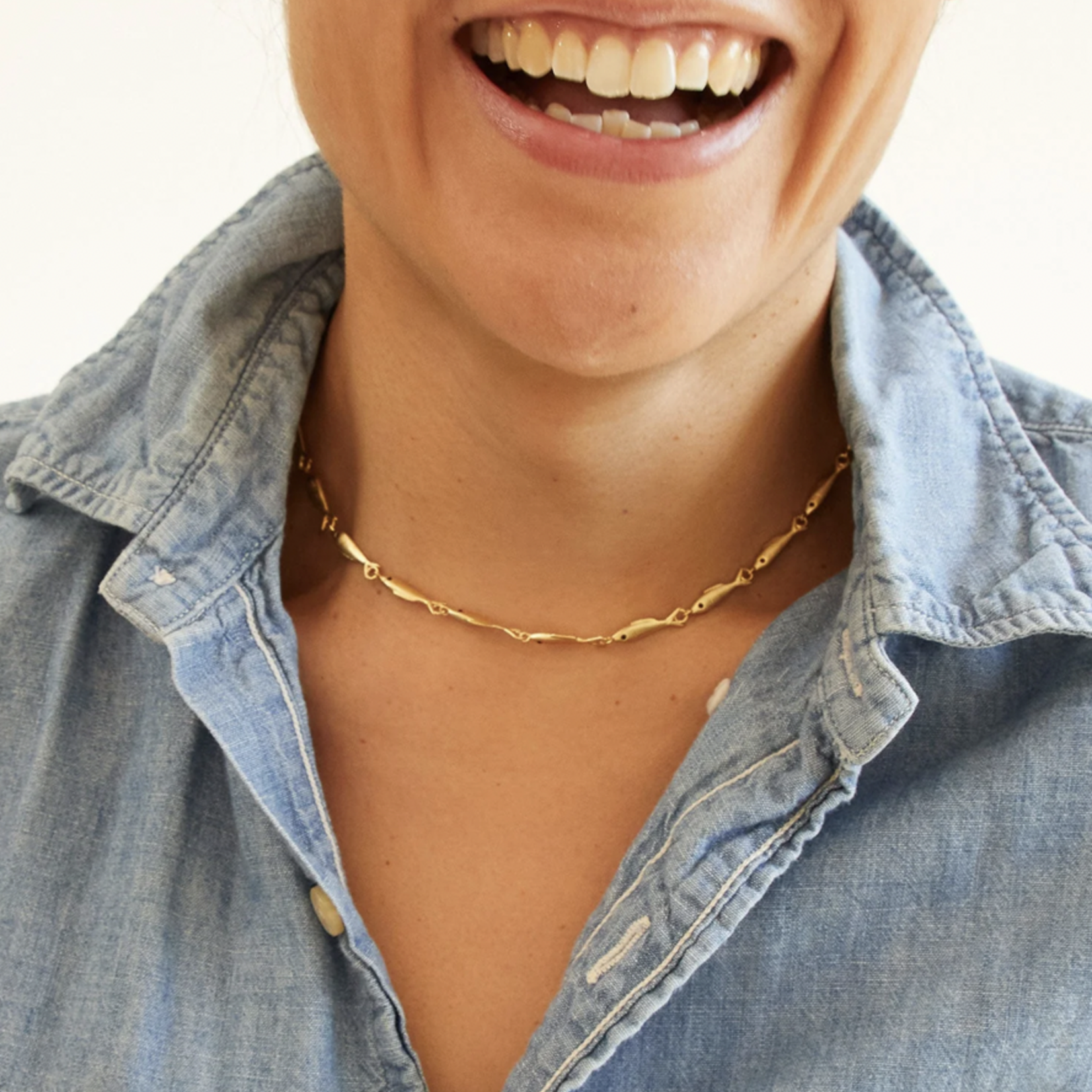 CLARE V. CLARE V. LE PAVE SARDINE CHAIN NECKLACE