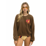 AVIATOR NATION AVIATOR NATION BOLT HEART CREW SWEATSHIRT RELAXED