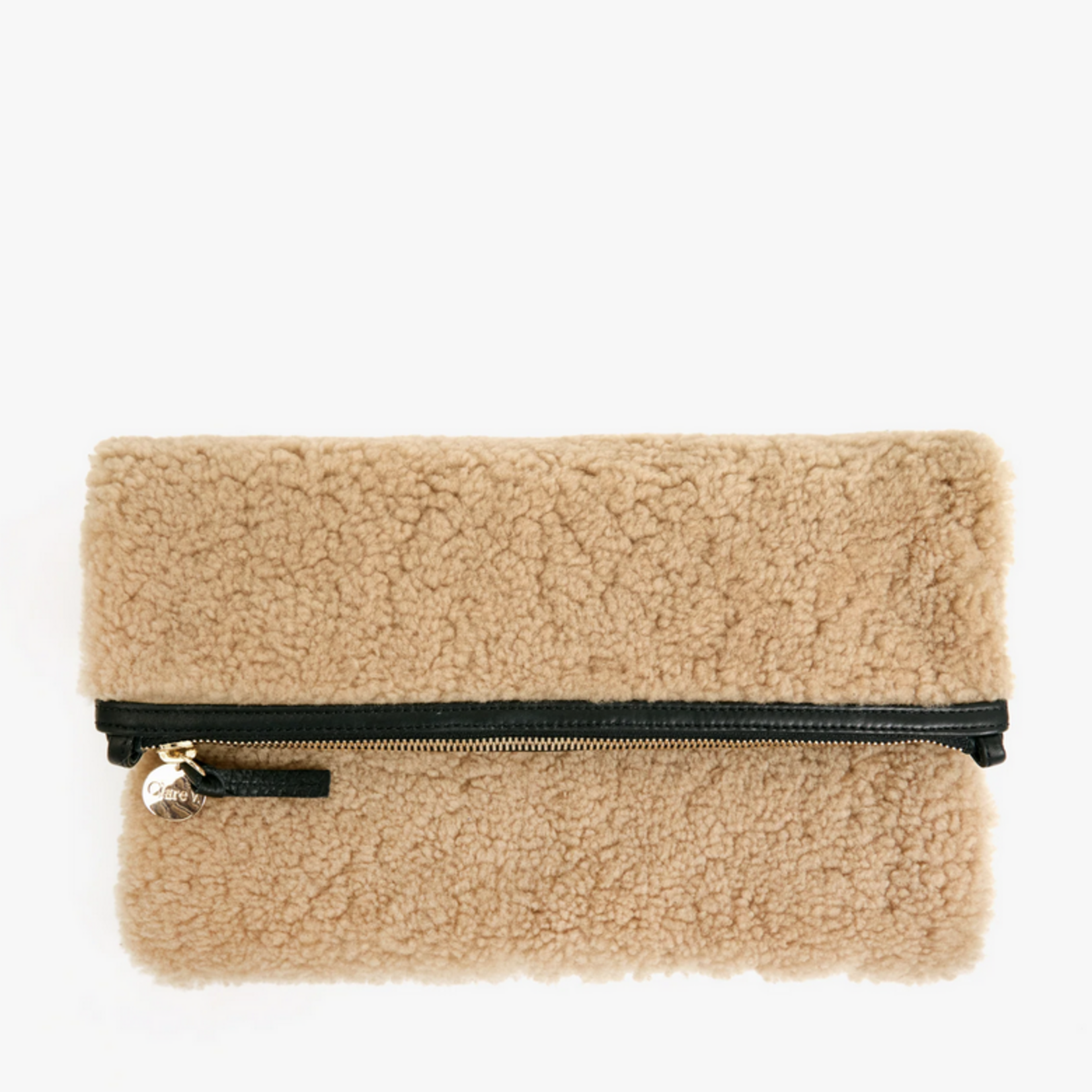 CLARE V. CLARE V. FOLDOVER CLUTCH SHEARLING
