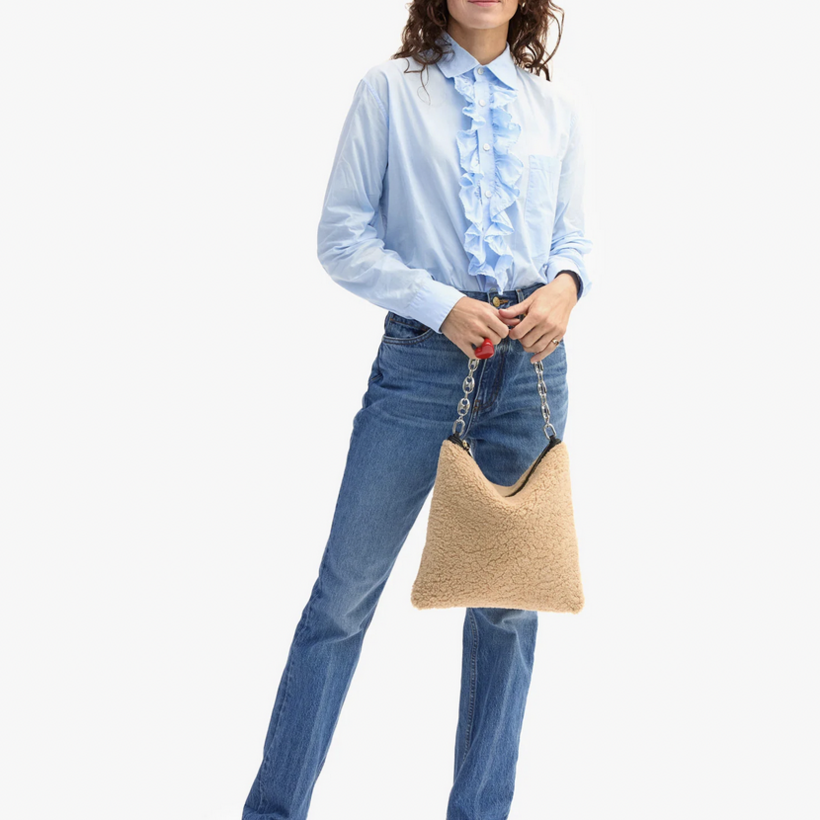 CLARE V. CLARE V. FOLDOVER CLUTCH SHEARLING