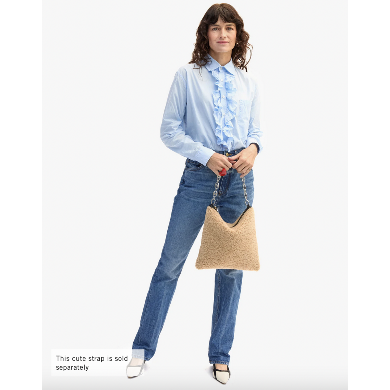CLARE V. CLARE V. FOLDOVER CLUTCH SHEARLING