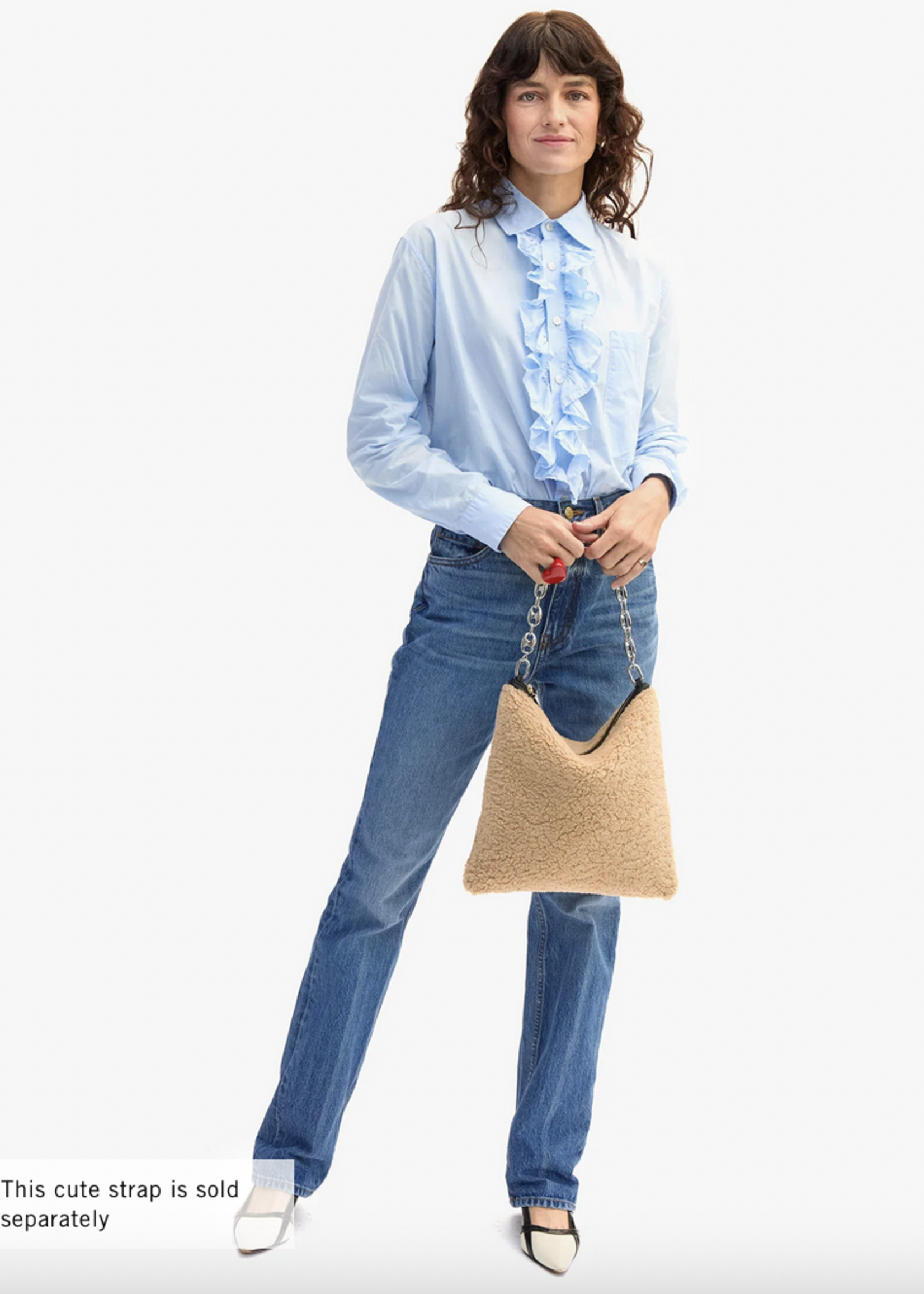 CLARE V. CLARE V. FOLDOVER CLUTCH SHEARLING