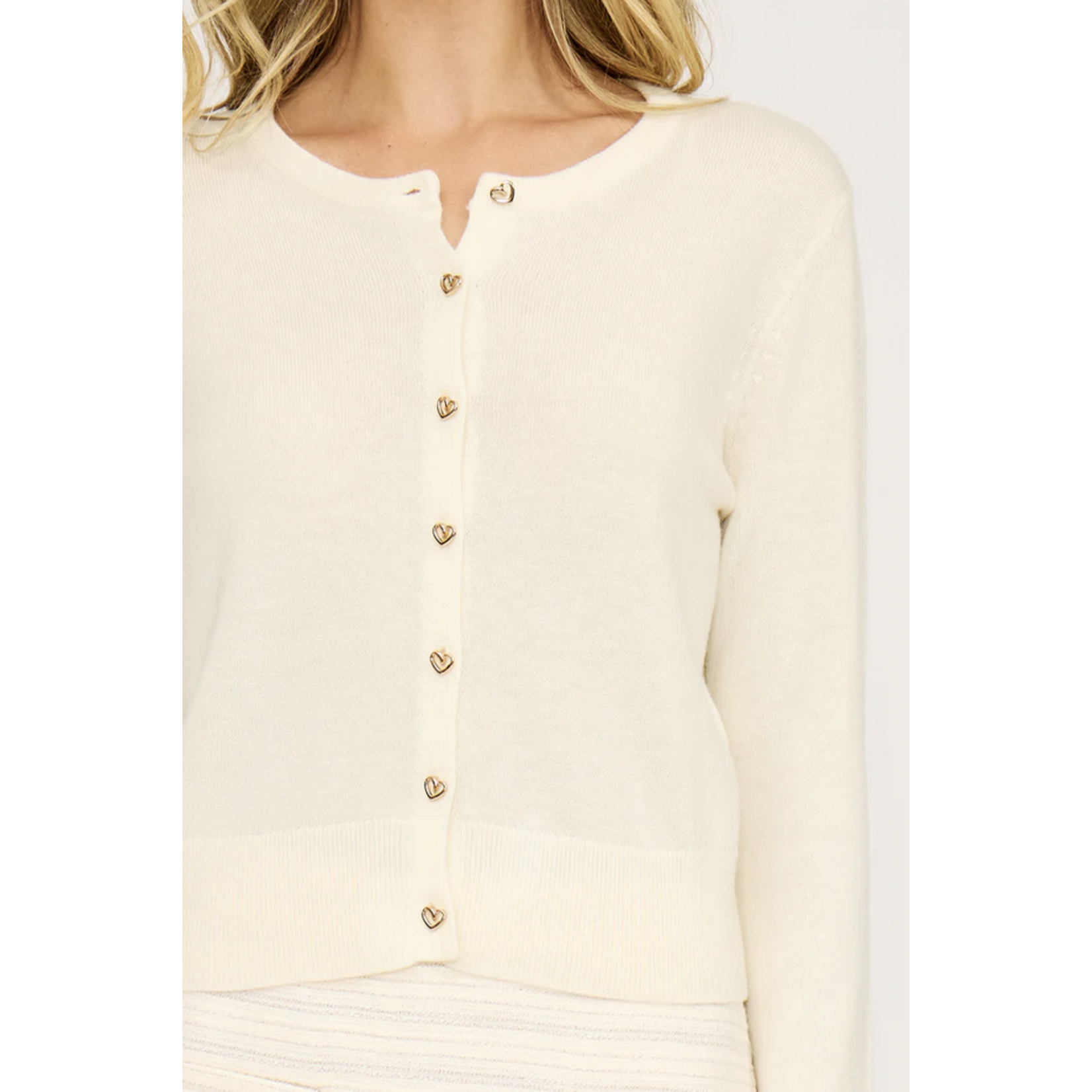 LUCY PARIS LUCY PARIS CELESTE HEART BUTTON CARDIGAN