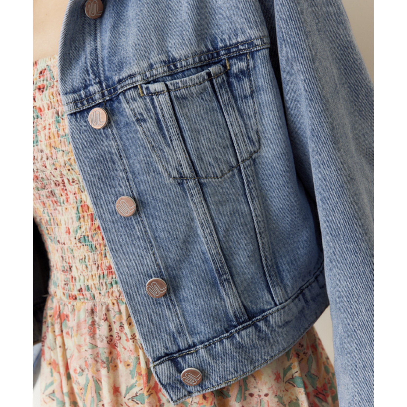 MARINE LAYER MARINE LAYER ASH CROP DENIM JACKET