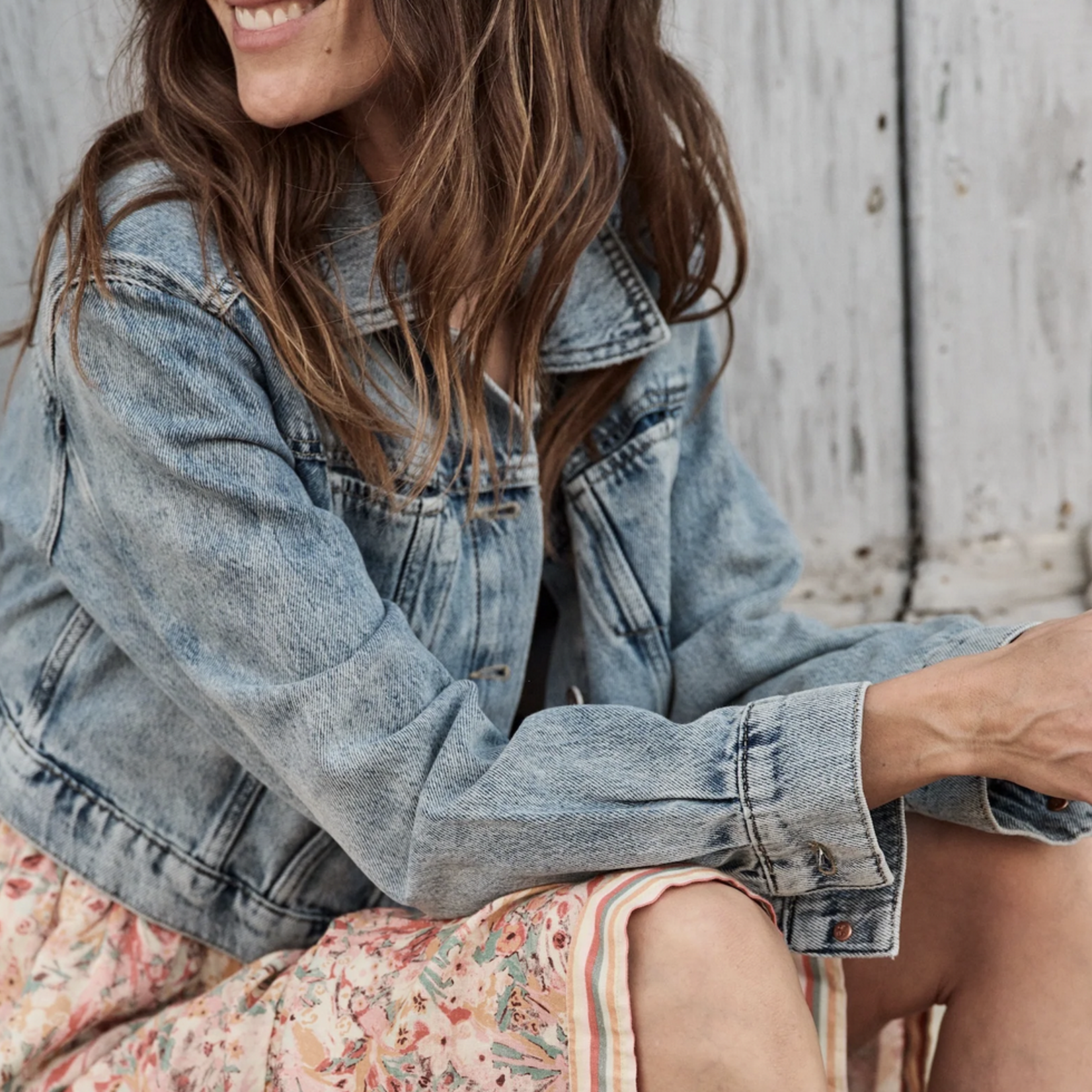 MARINE LAYER MARINE LAYER ASH CROP DENIM JACKET