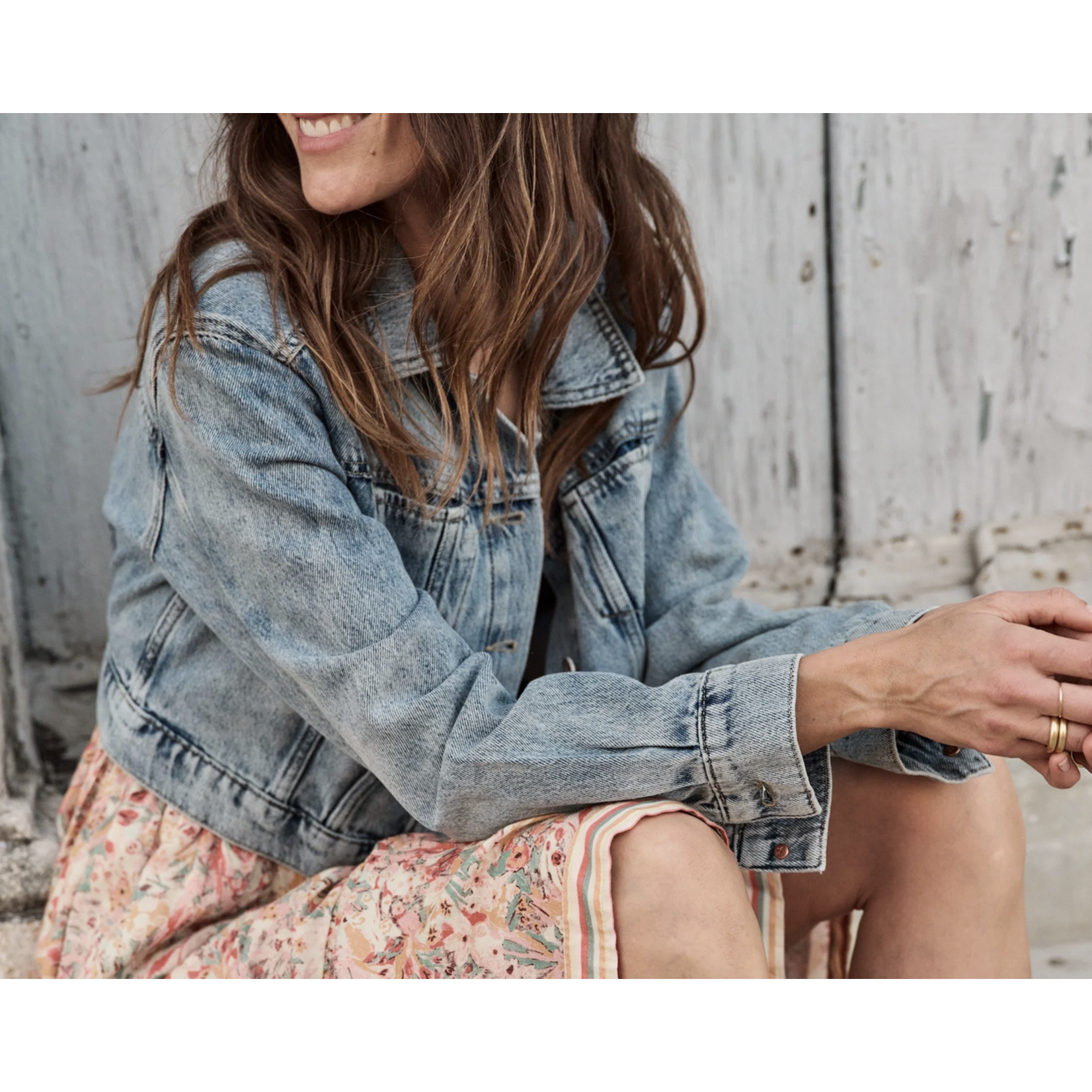 MARINE LAYER MARINE LAYER ASH CROP DENIM JACKET