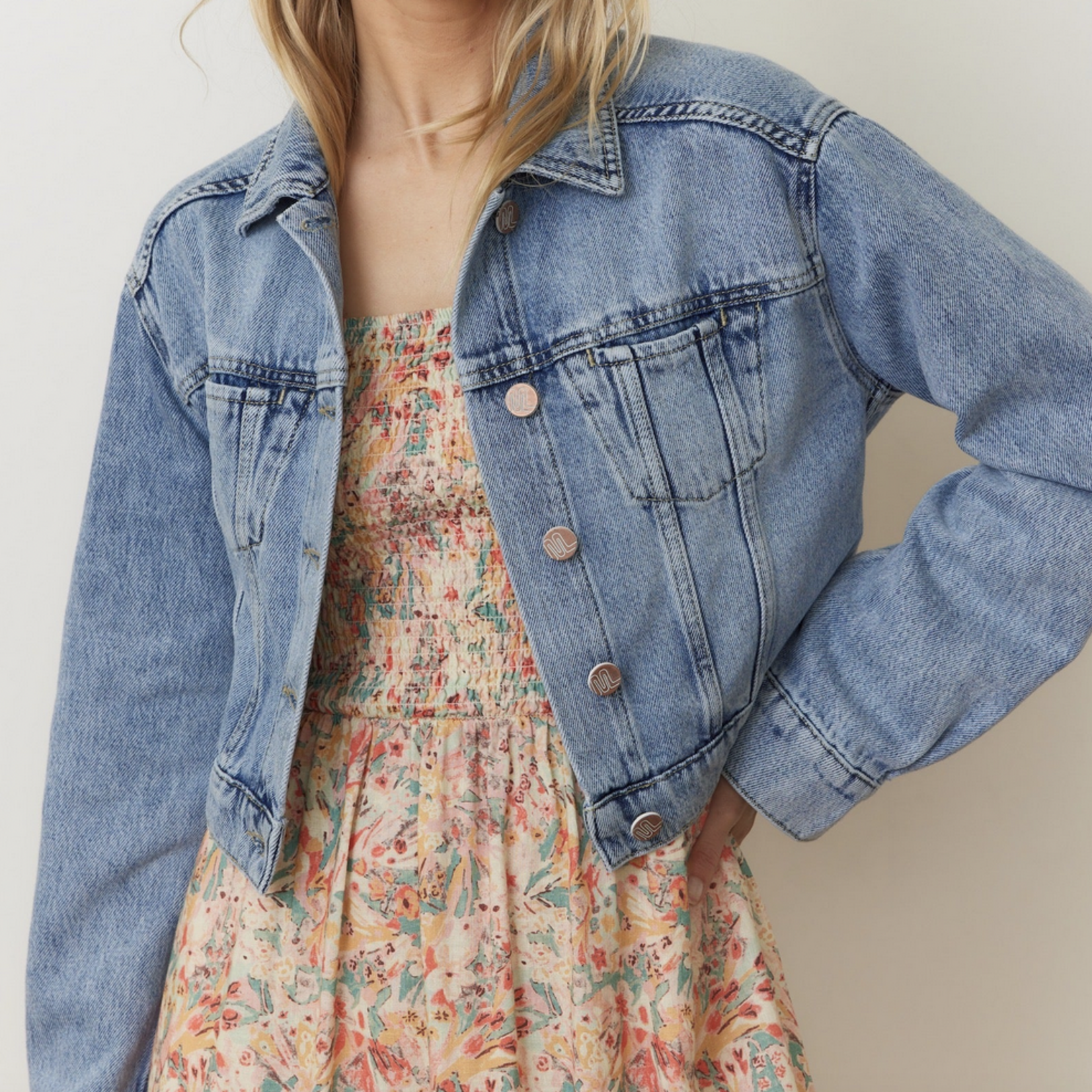 MARINE LAYER MARINE LAYER ASH CROP DENIM JACKET