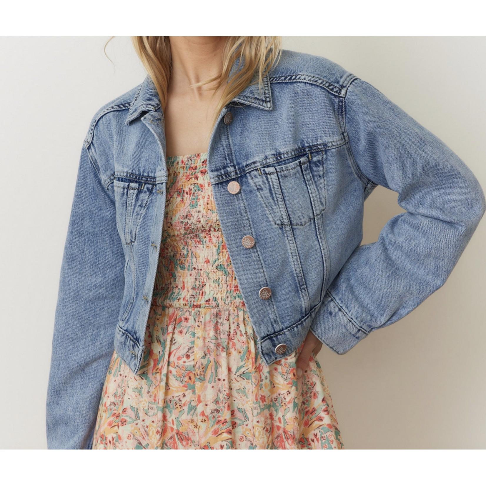 MARINE LAYER MARINE LAYER ASH CROP DENIM JACKET