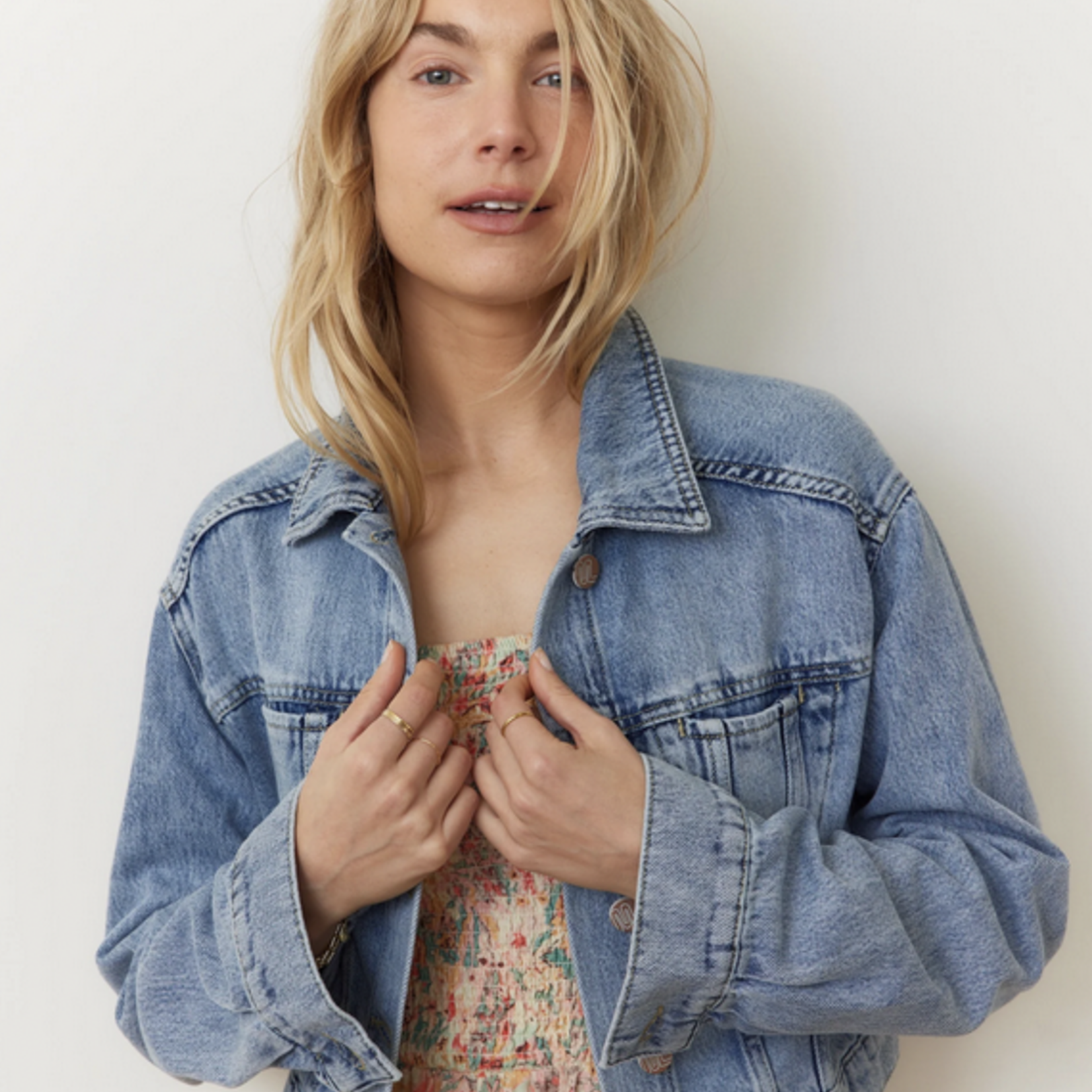 MARINE LAYER MARINE LAYER ASH CROP DENIM JACKET