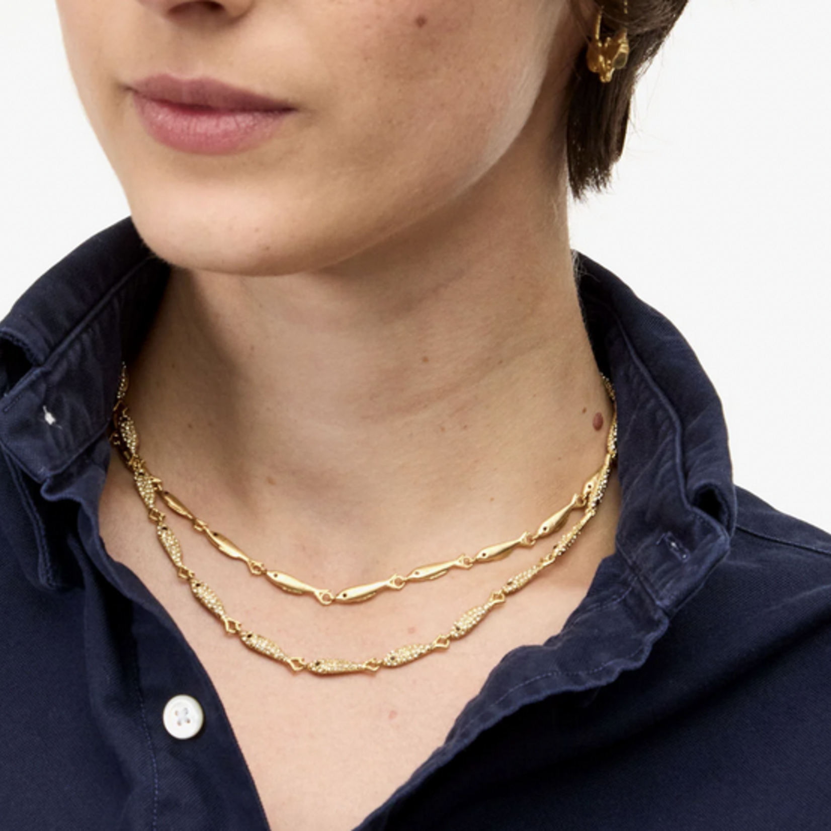 CLARE V. CLARE V. LE PAVE SARDINE CHAIN NECKLACE