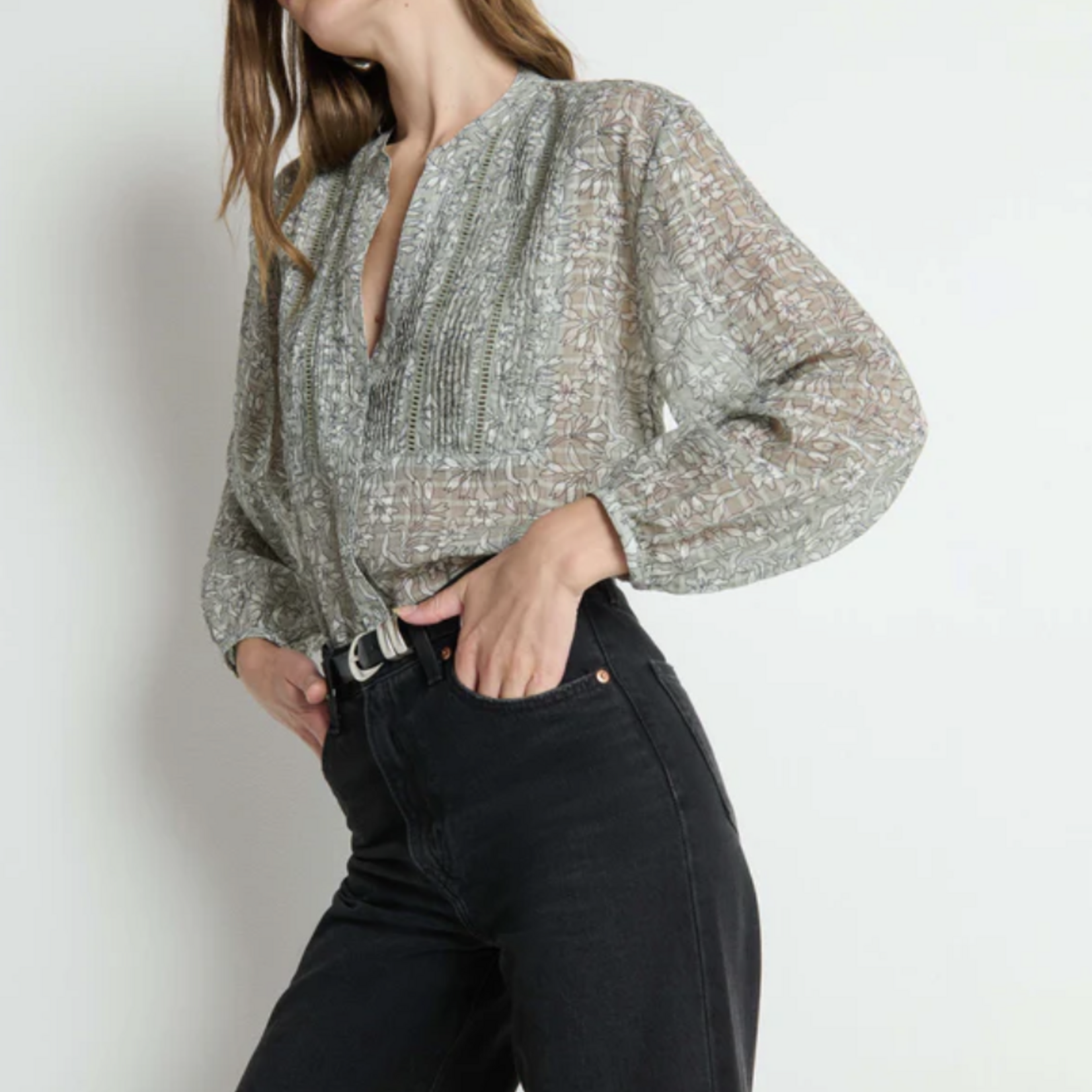 NATION LTD NATION VELLA PINTUCKED TOP