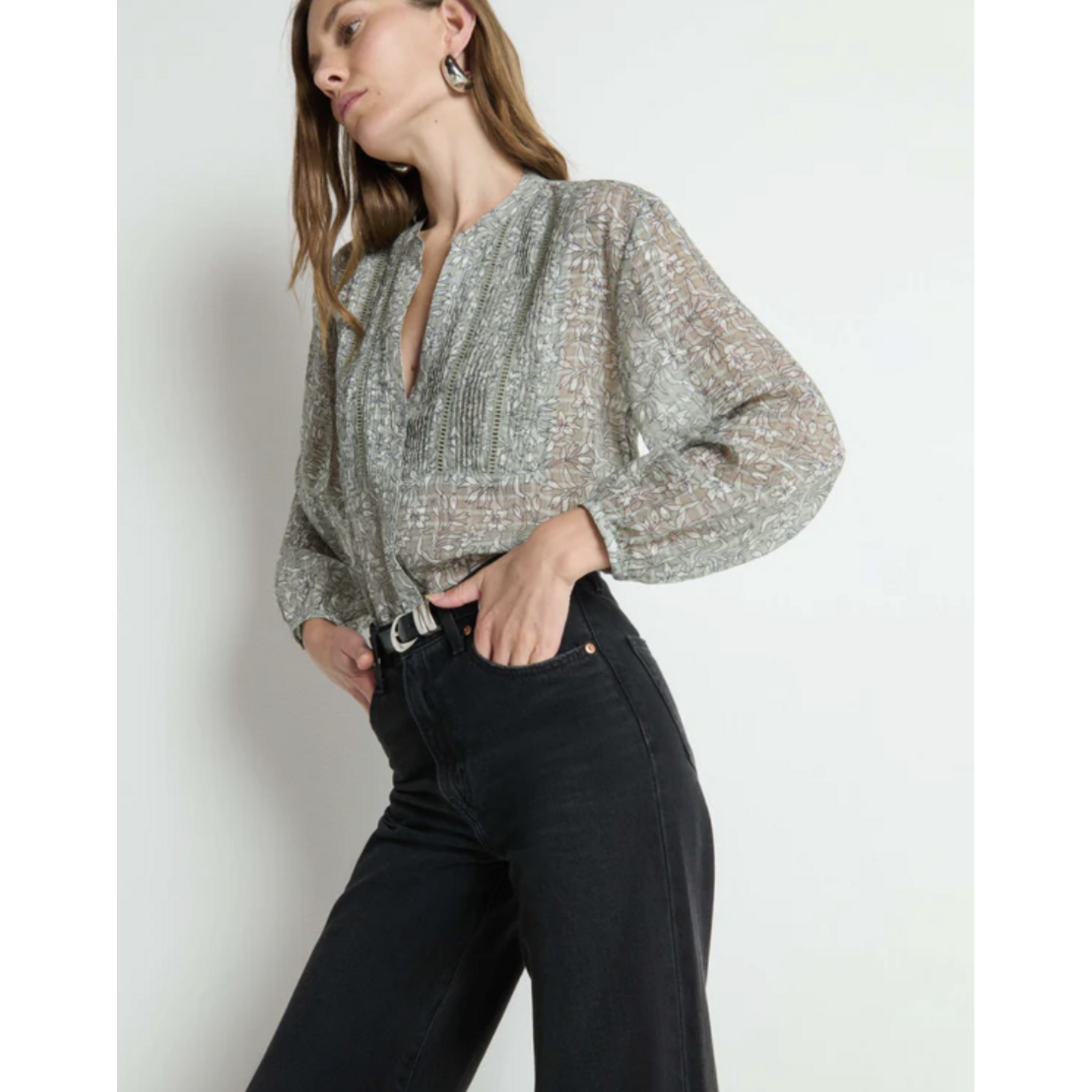 NATION LTD NATION VELLA PINTUCKED TOP