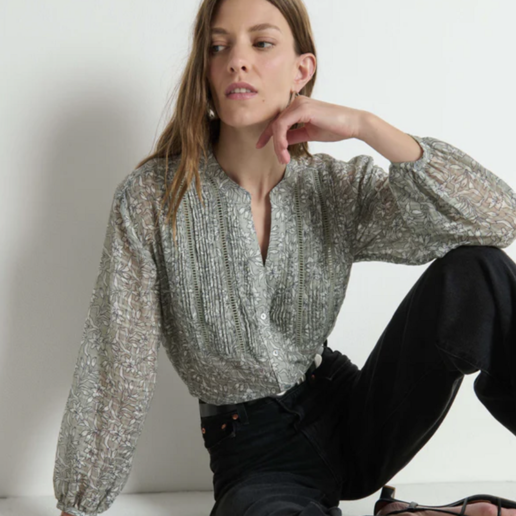 NATION LTD NATION VELLA PINTUCKED TOP